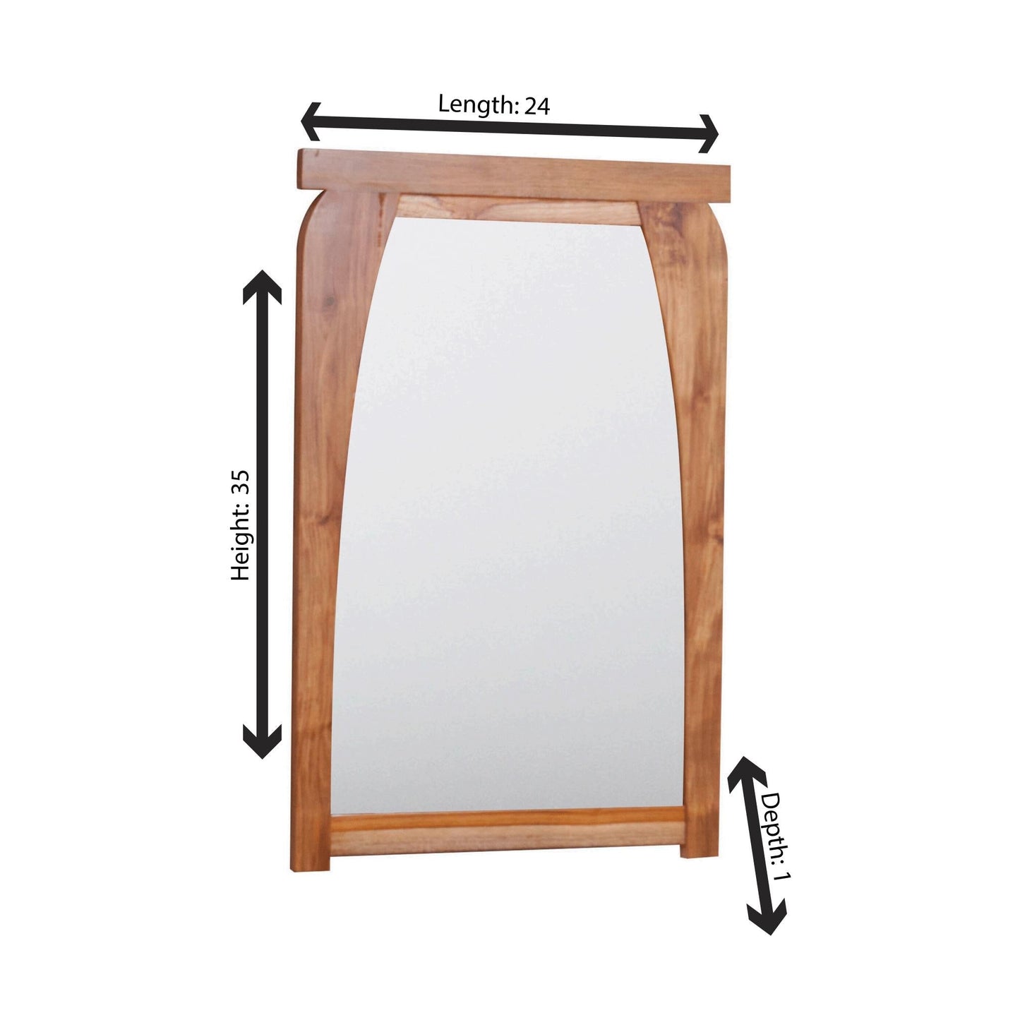 EcoDecors Tranquility 24" x 35" EarthyTeak Solid Teak Wood Wall Mirror