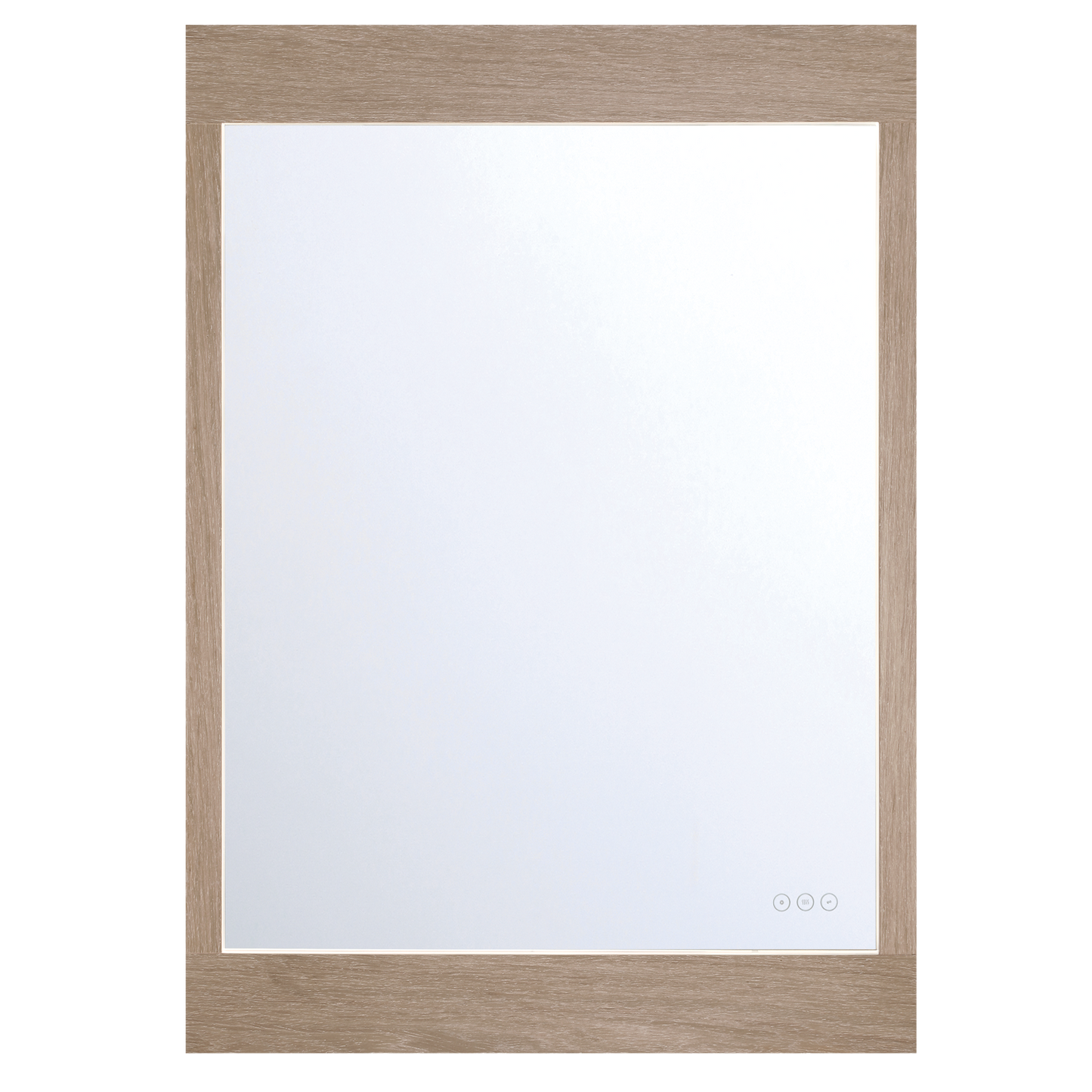 Eurofase Lighting Mogano 42" Integrated LED White Oat Wood Acrylic Frame Rectangle Freestanding Dimmable Mirror