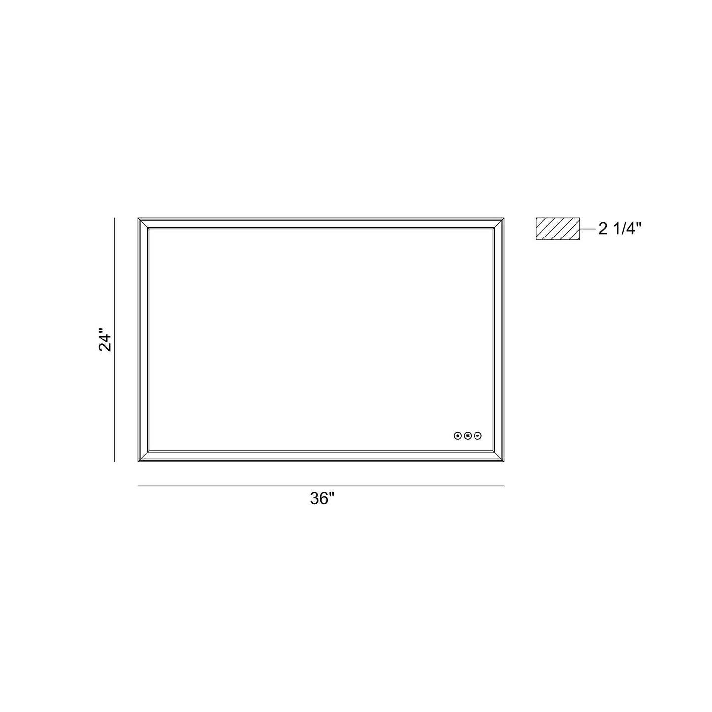 Eurofase Lighting Nixon 36" Integrated LED White Acrylic Anodized Black Frame Rectangle Mirror