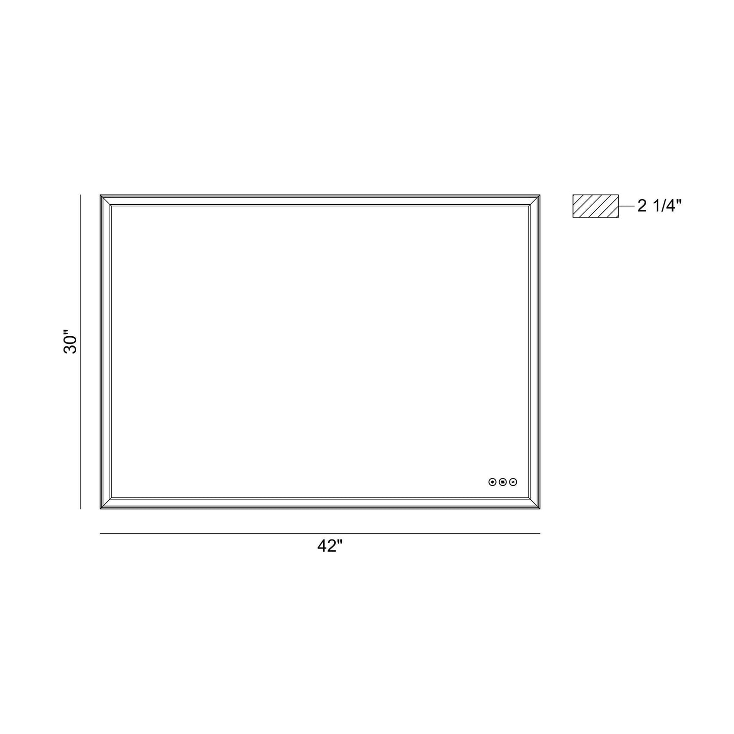 Eurofase Lighting Nixon 42" Integrated LED White Acrylic Anodized Silver Frame Rectangle Mirror