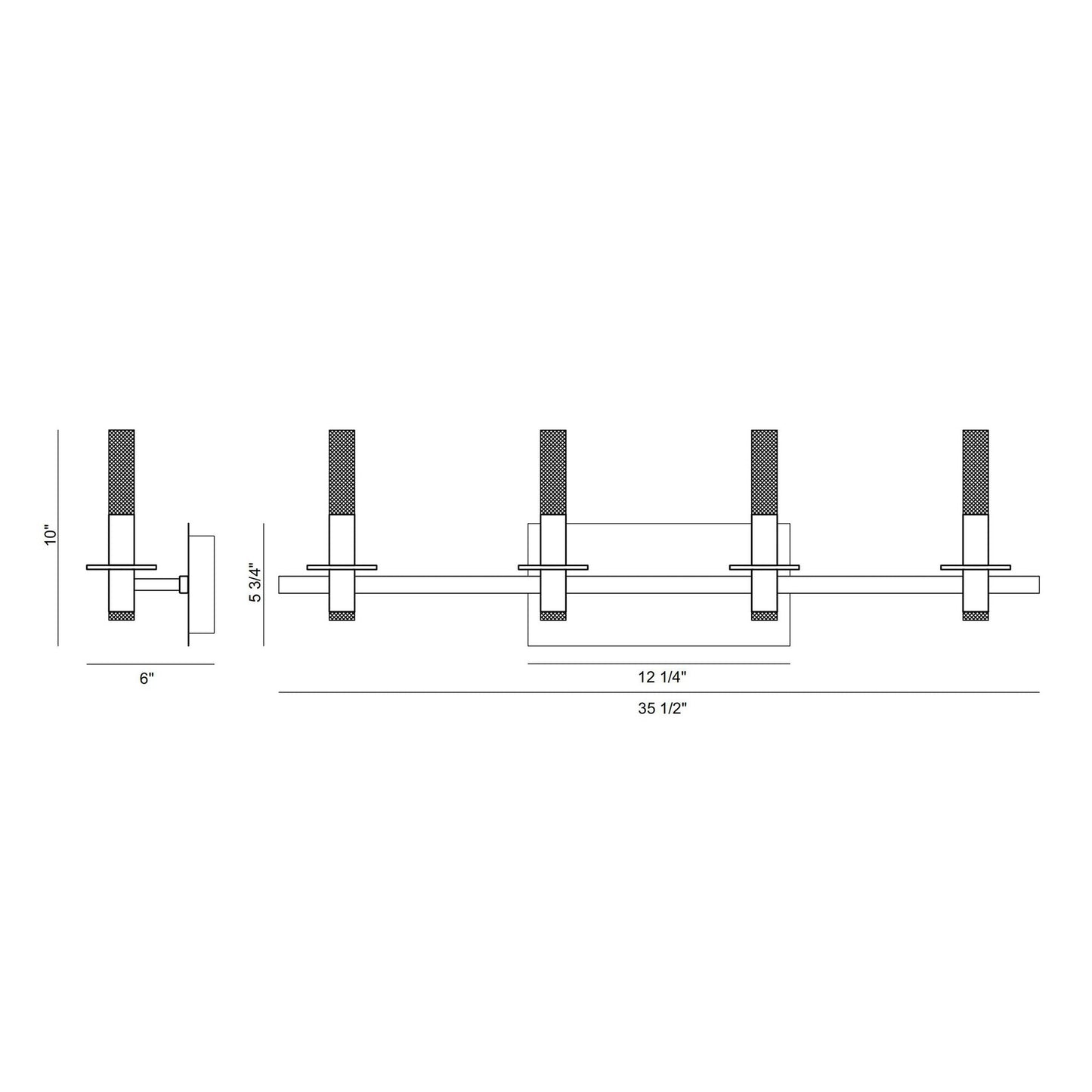 Eurofase Lighting Torna 36" 4-Light Dimmable LED Gold Metal Bath Bar With Frosted Acrylic Shades