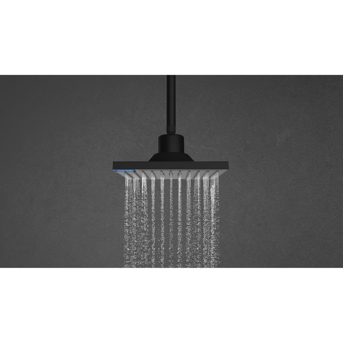 Evekare Matte Black Square Shower Head With LED Temperature Display