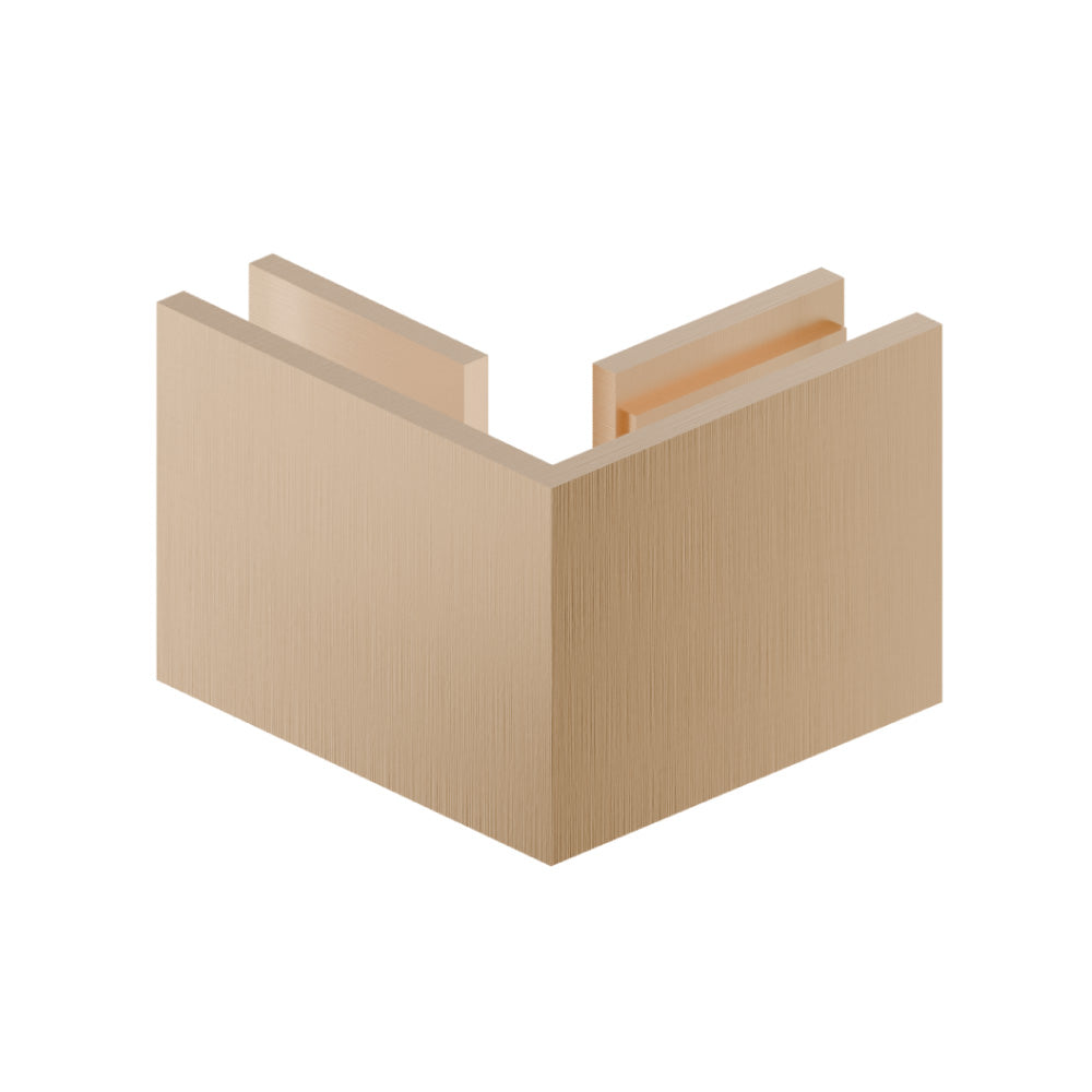 Flusso Faucets 90 Degrees Glass to Glass Fixed Clamp in Brushed Bronze Finish