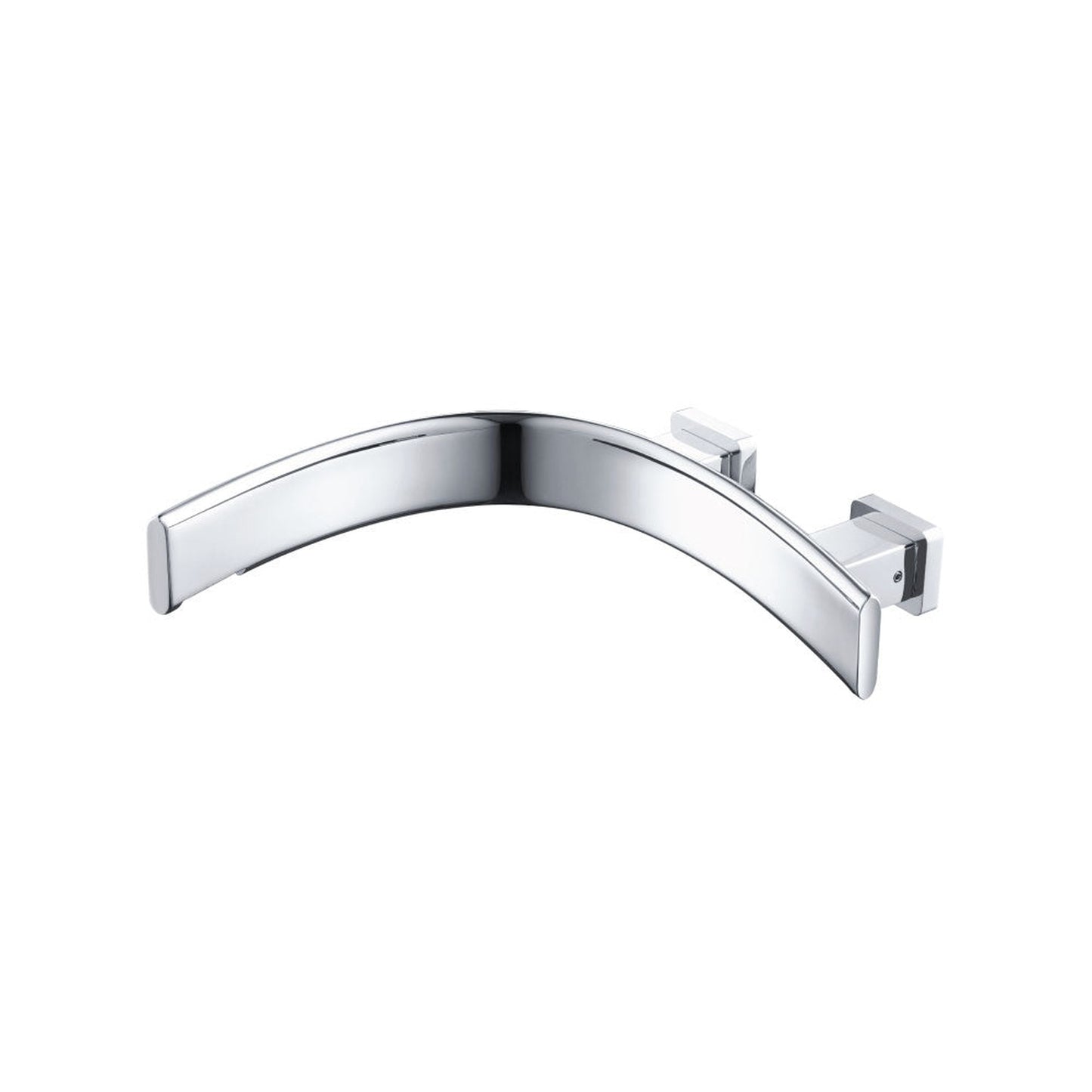 Flusso Faucets Curve Wall Mount Tub Spout, Left Facing Curvature in Chrome