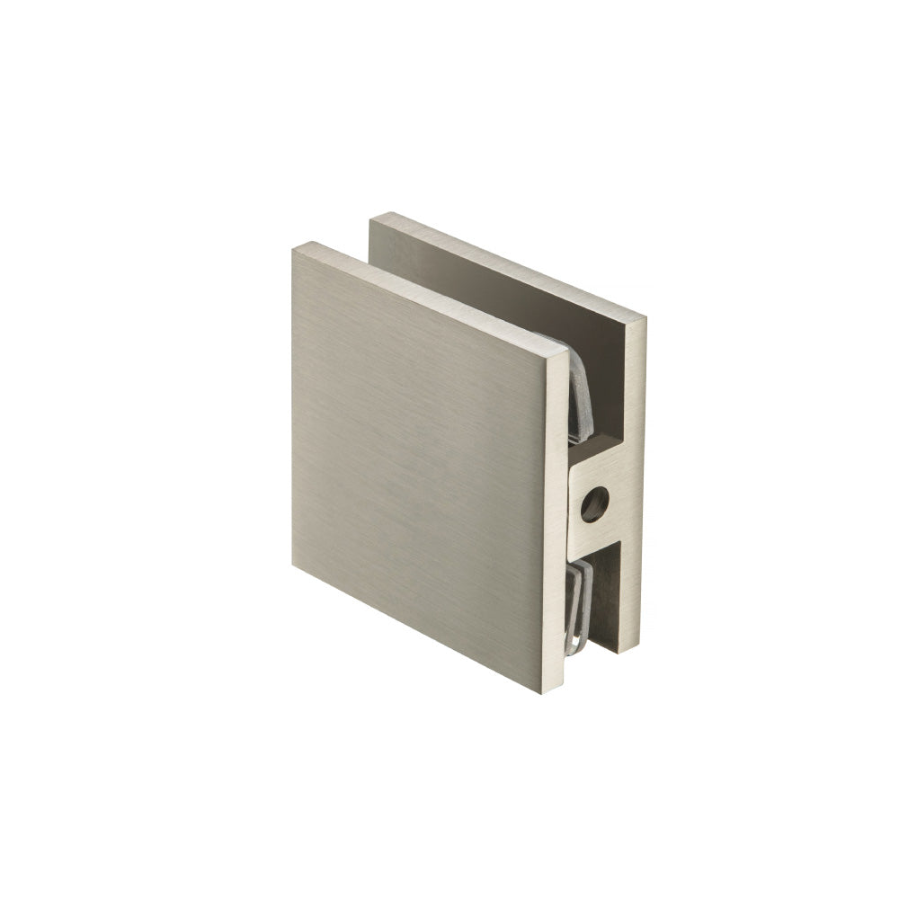 Flusso Faucets Hole In Glass Center Mount Glass Clamp in Brushed Nickel Finish