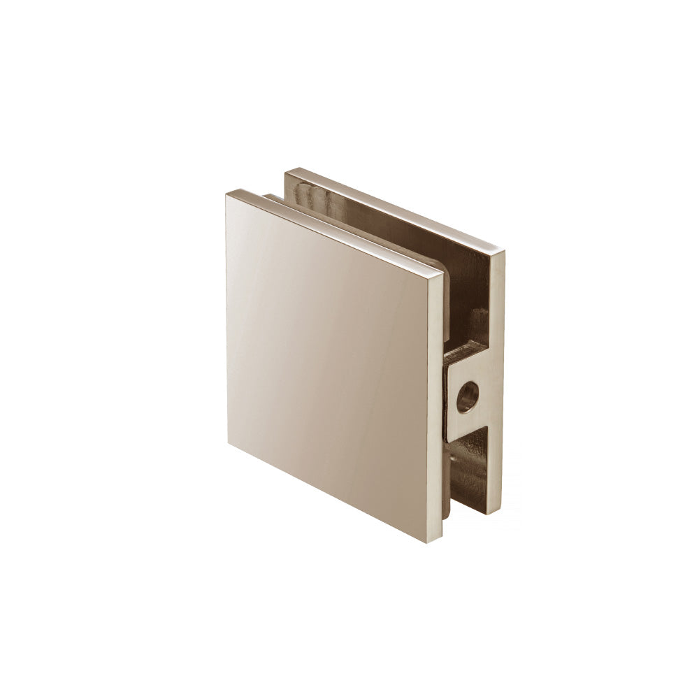 Flusso Faucets Hole In Glass Center Mount Glass Clamp in Polished Nickel Finish