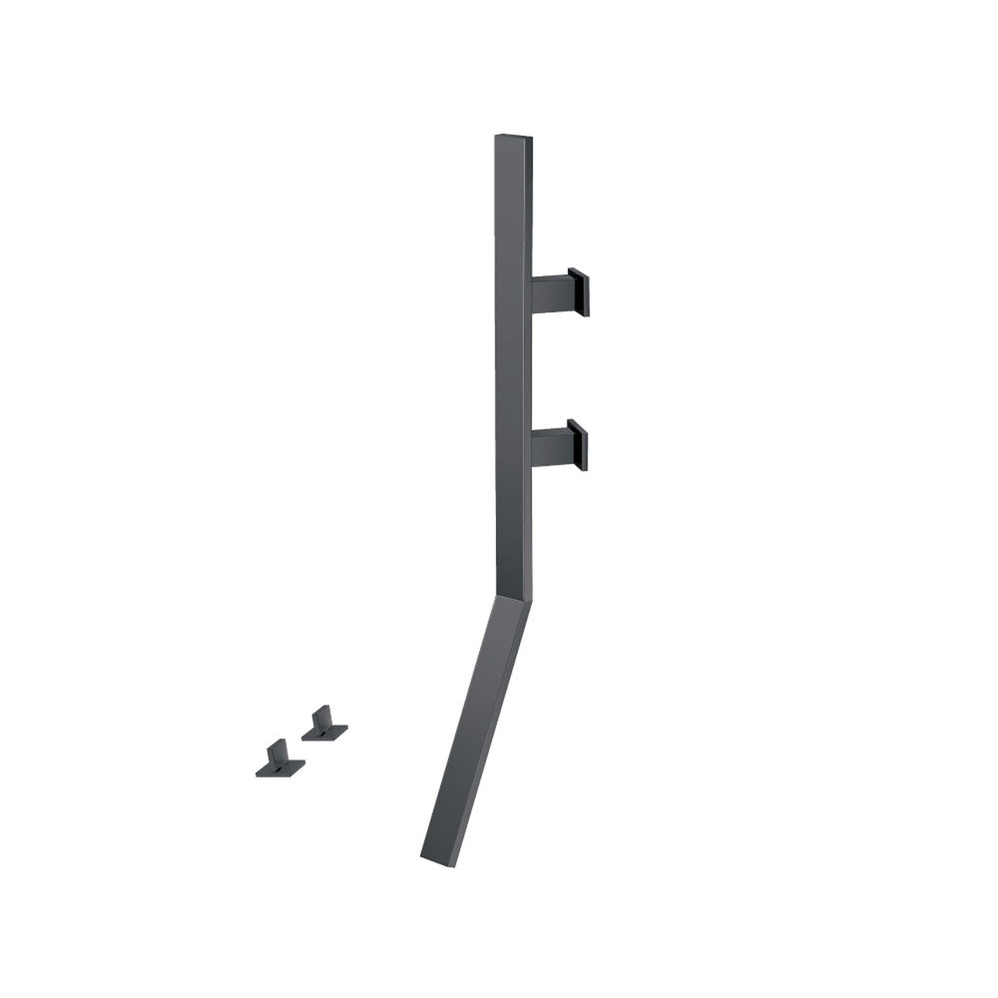 Flusso Faucets Infinity Wall Mount Faucet With Deck Handles in Dark Grey