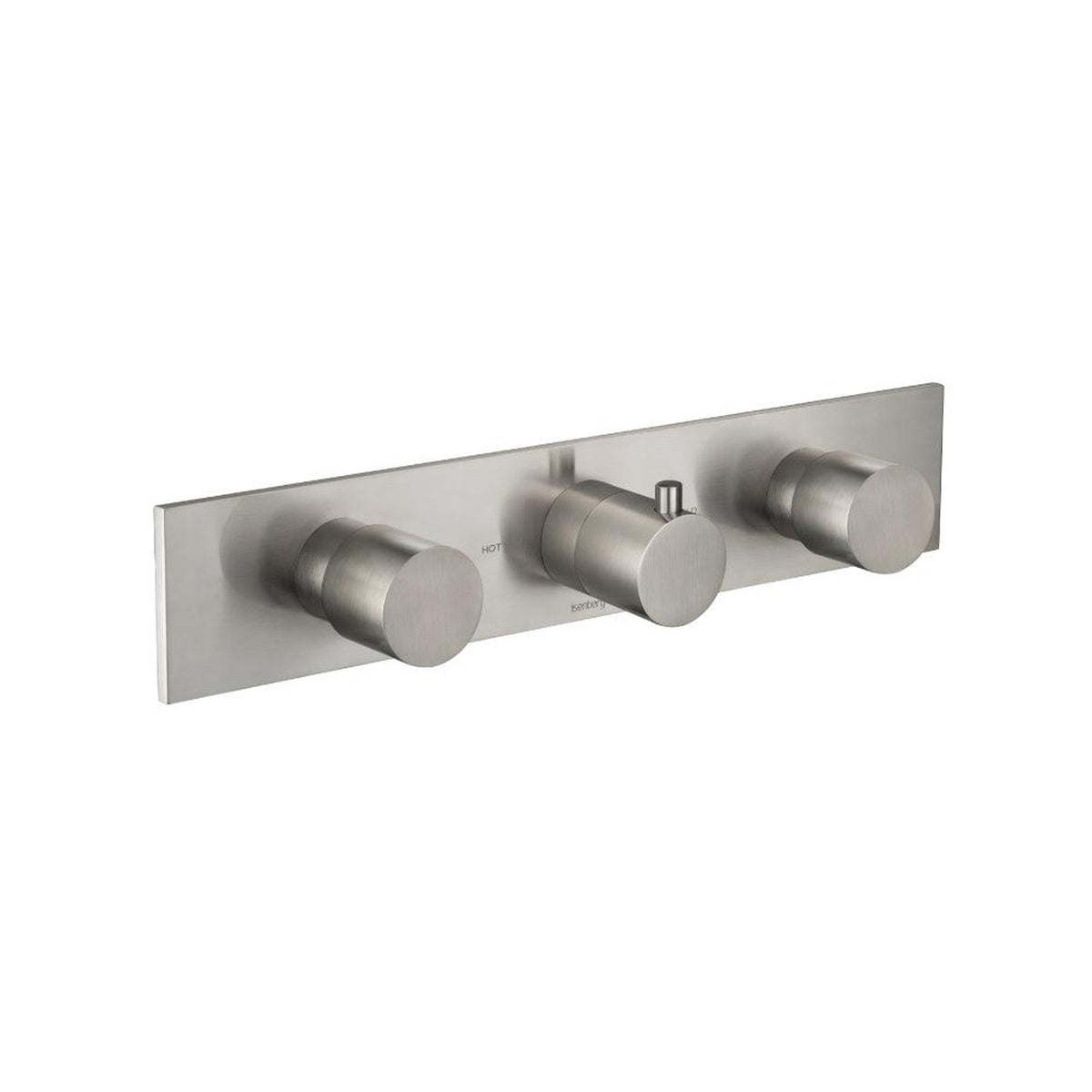 Flusso Faucets Serie 100 Two Output Trim for Horizontal Thermostatic Valve With 2 Volume Control in Brushed Nickel
