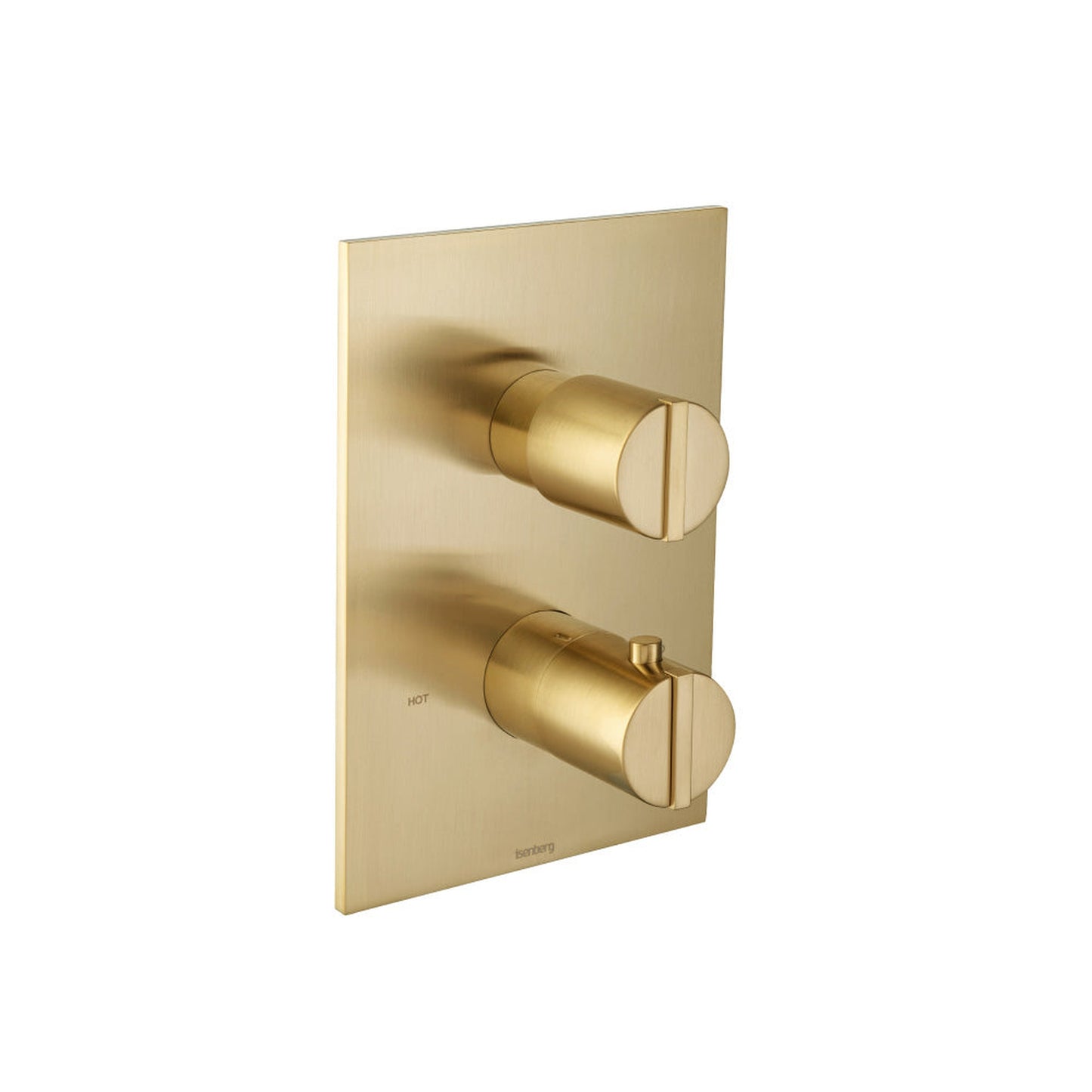Flusso Faucets Serie 145 3/4" Two Output Thermostatic Valve and Trim With 2-Way Diverter in Satin Brass