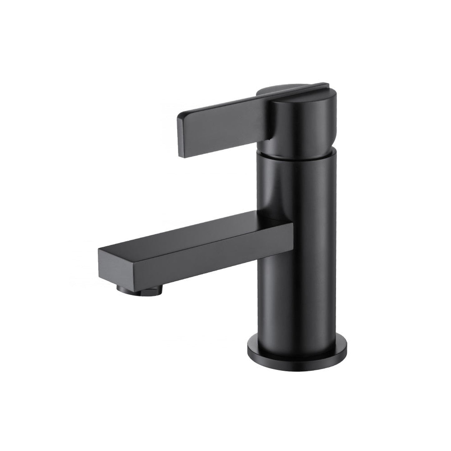 Flusso Faucets Serie 145 Single Hole Top Handle Bathroom Faucet in Matte Black