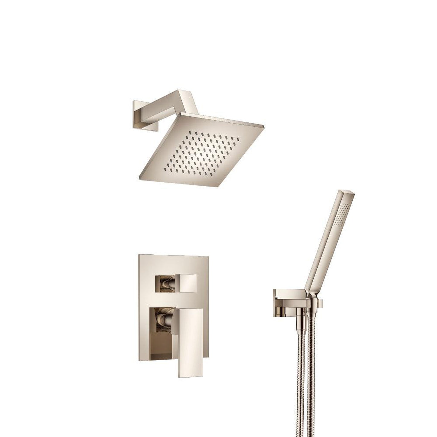 Flusso Faucets Serie 160 Two Output Shower Set With Shower Head and Hand Held in Polished Nickel (160.3250PN)