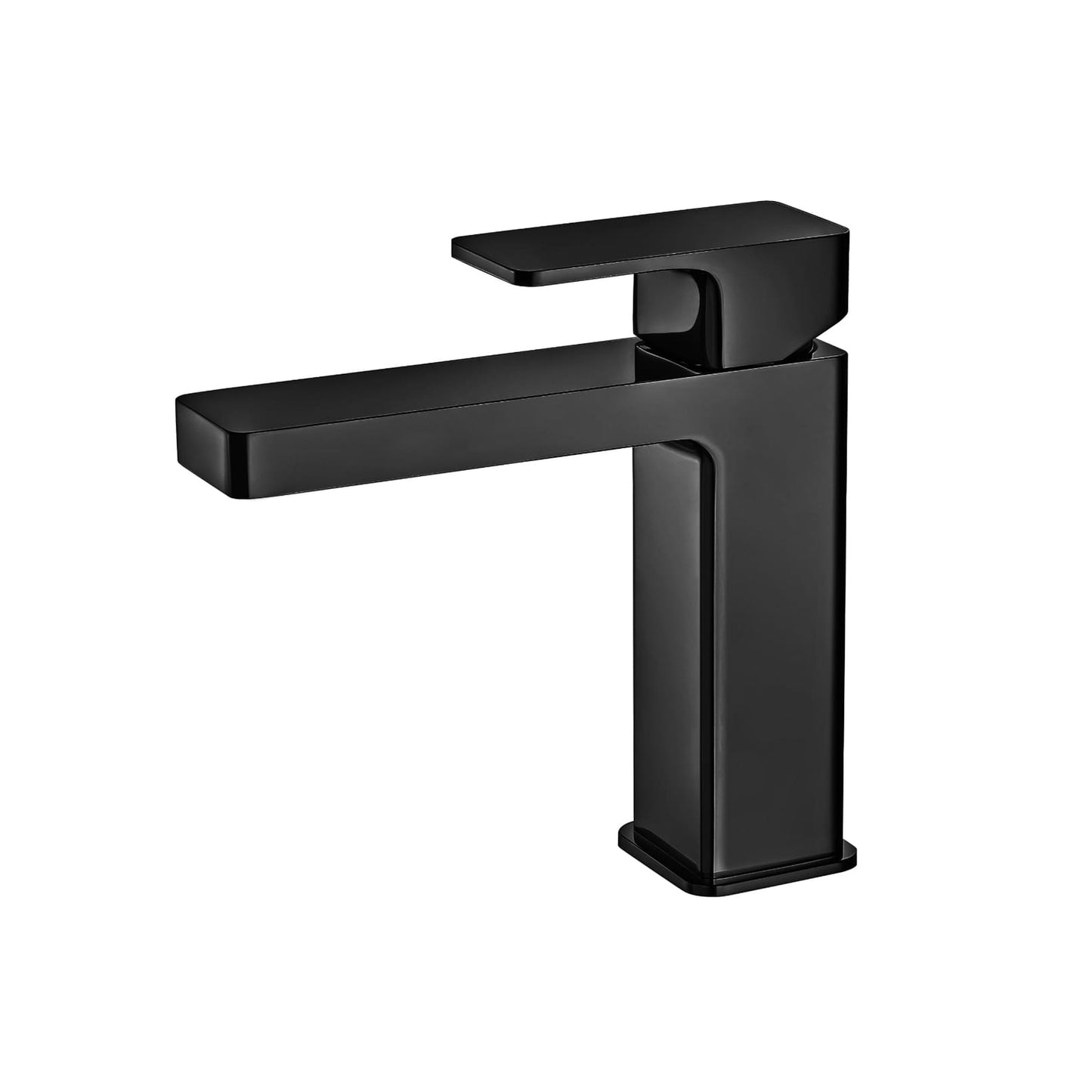 Flusso Faucets Serie 196 Single Hole Top Handle Bathroom Faucet in Gloss Black