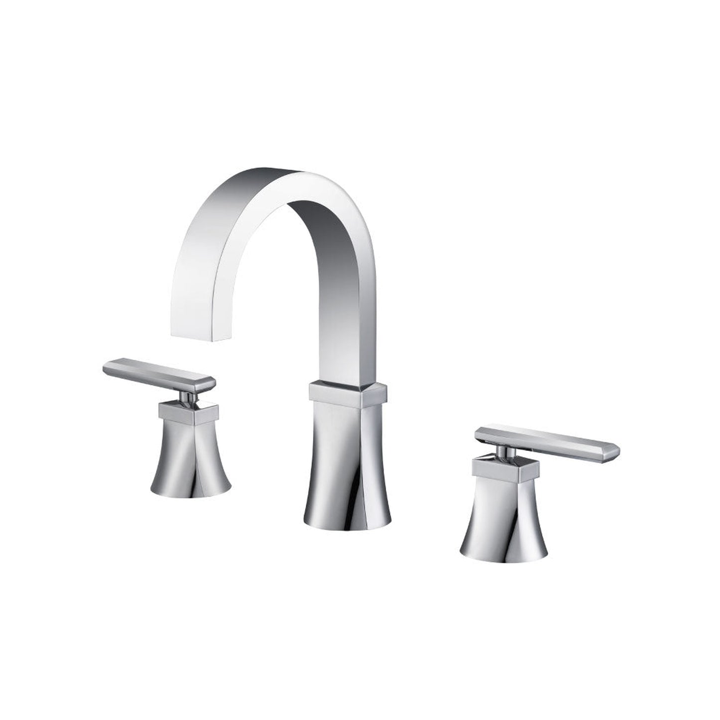 Flusso Faucets Serie 230 8" Widespread Three Hole Two Handle Bathroom Faucet in Chrome