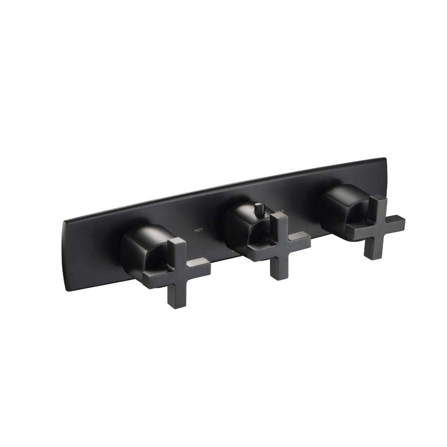 Flusso Faucets Serie 240 Two Output Trim for Horizontal Thermostatic Valve With 2 Volume Control in Matte Black