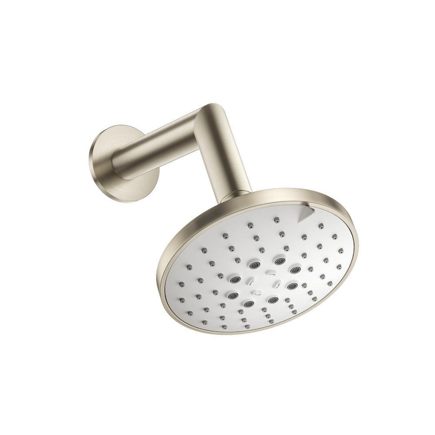 Flusso Faucets Universal Fixtures 5" Multi Function Showerhead With 7" Arm in Brushed Nickel