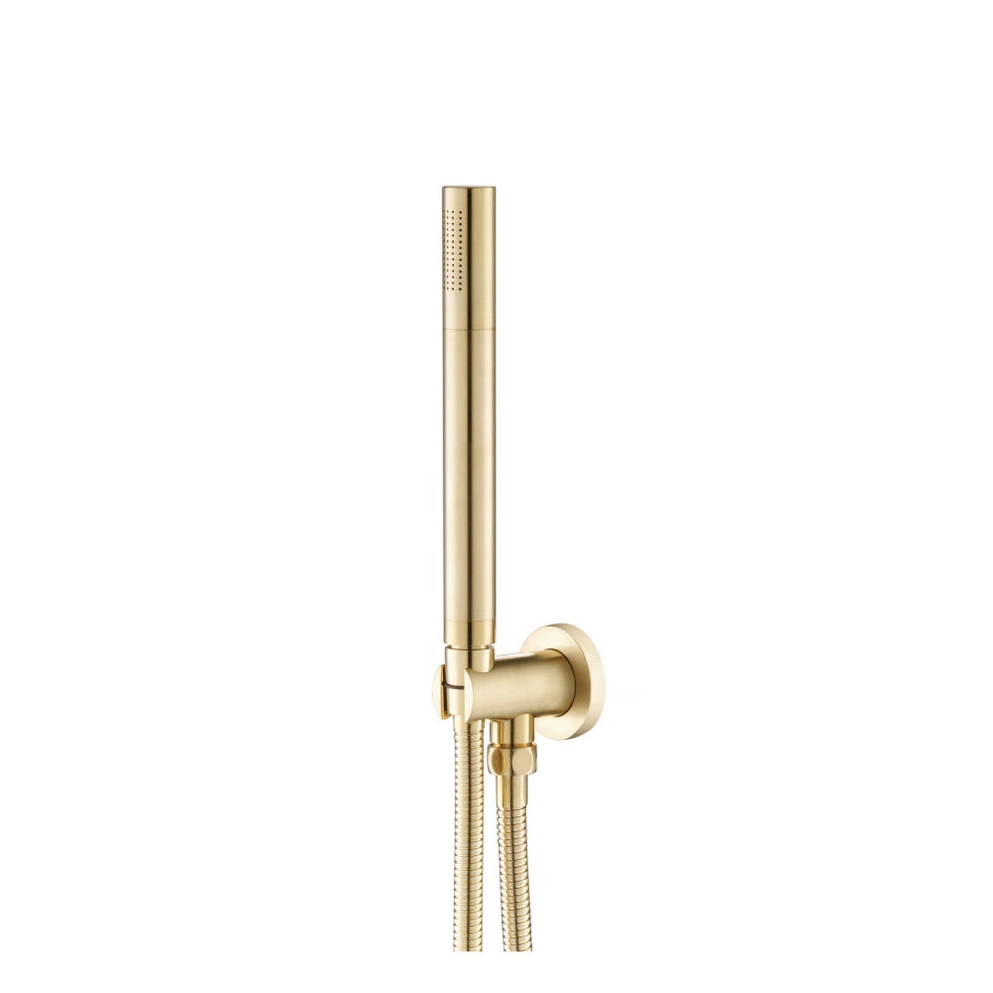 Flusso Faucets Universal Fixtures Hand Shower Set With Holder and Elbow Combo in Satin Brass (SHS.1024SB)