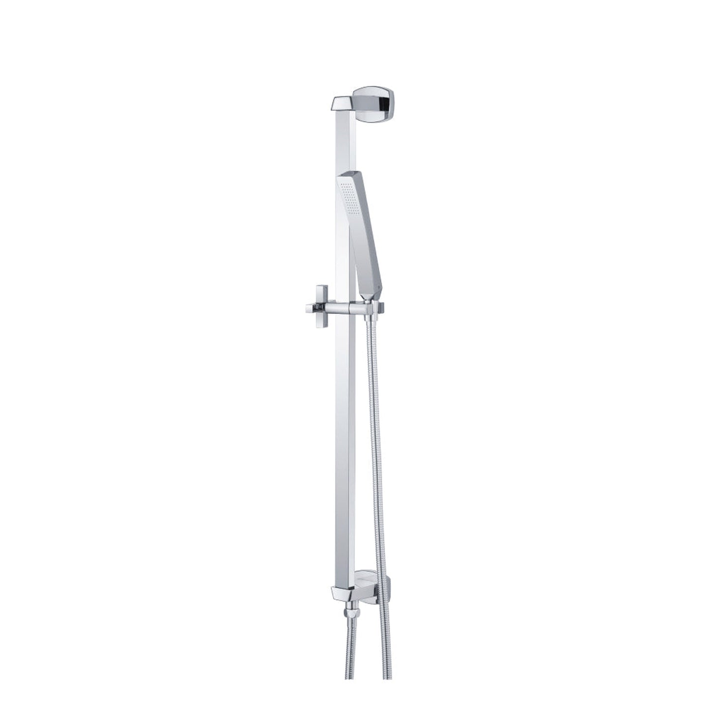 Flusso Faucets Universal Fixtures Hand Shower Set With Slide Bar, Integrated Elbow and Hose in Chrome (240.2016CP)
