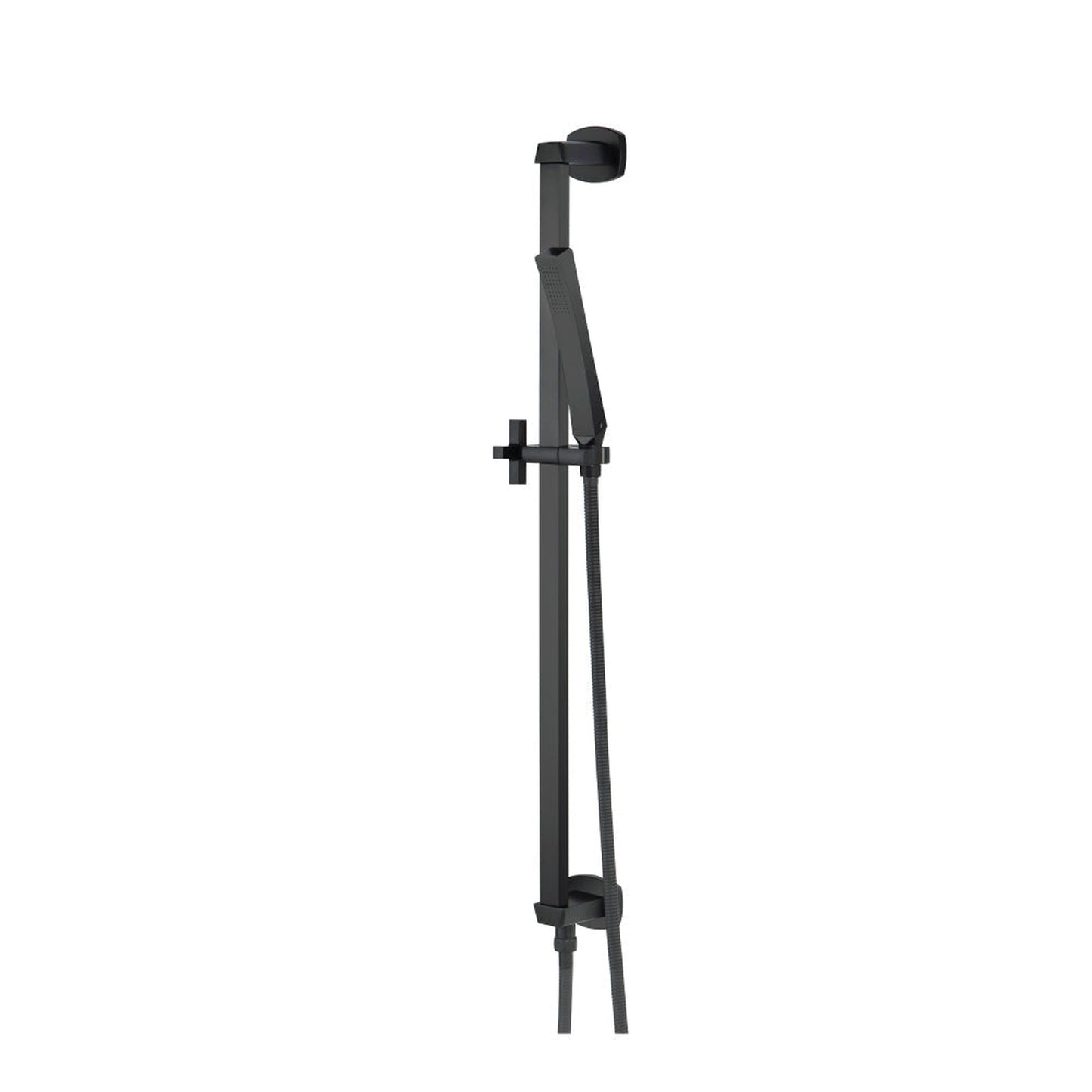 Flusso Faucets Universal Fixtures Hand Shower Set With Slide Bar, Integrated Elbow and Hose in Matte Black (240.2016MB)
