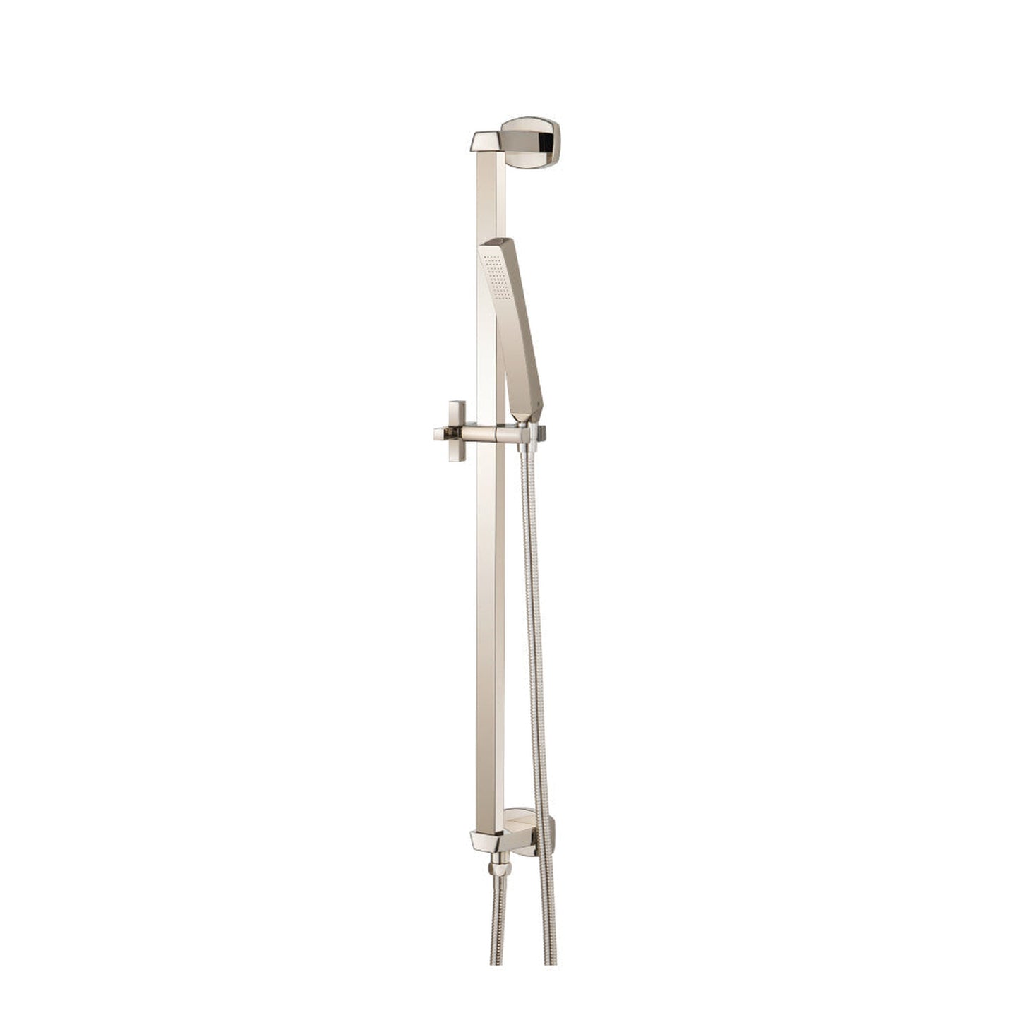 Flusso Faucets Universal Fixtures Hand Shower Set With Slide Bar, Integrated Elbow and Hose in Polished Nickel (240.2016PN)