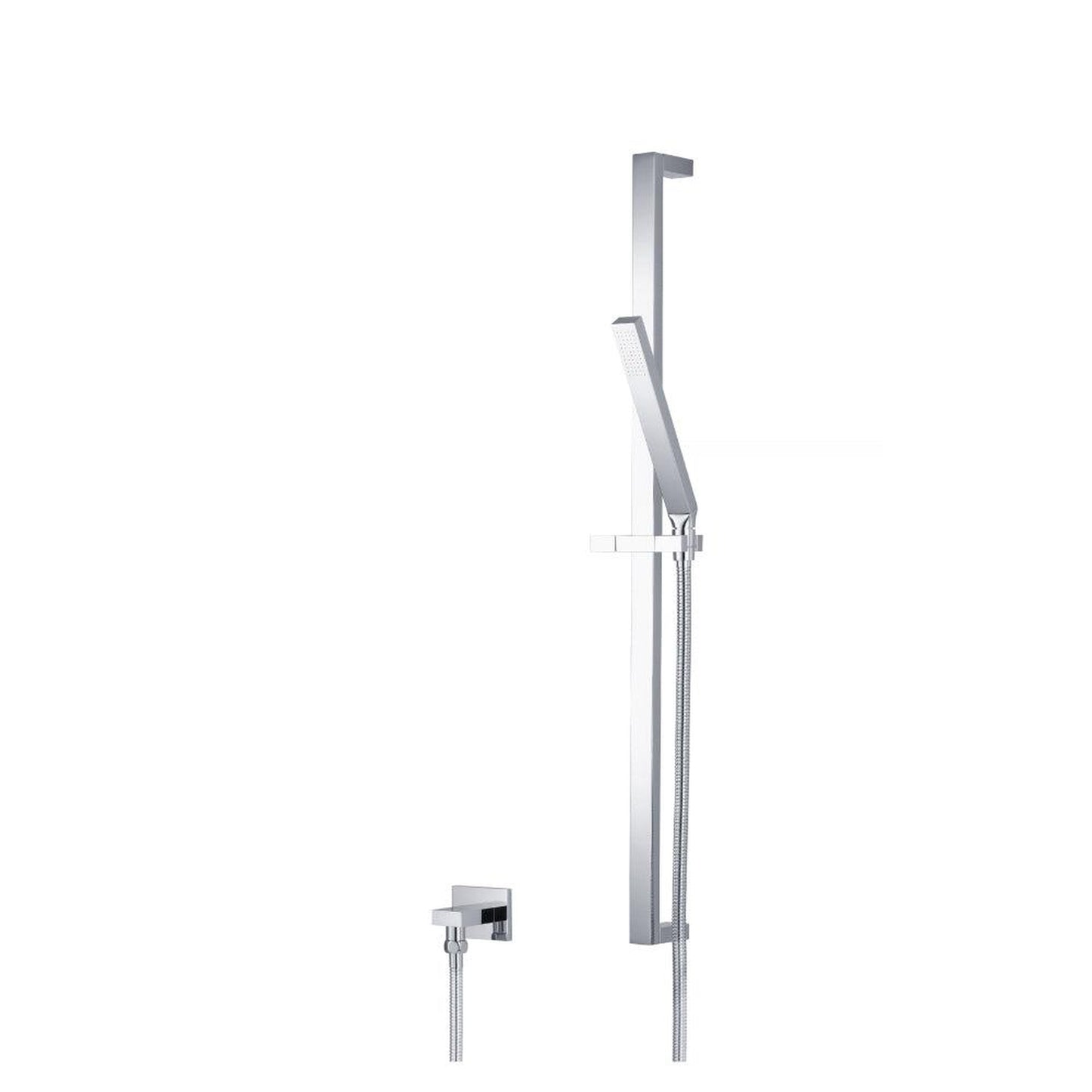 Flusso Faucets Universal Fixtures Hand Shower Set With Slide Bar and Elbow in Brushed Nickel (SHS.1016BN)