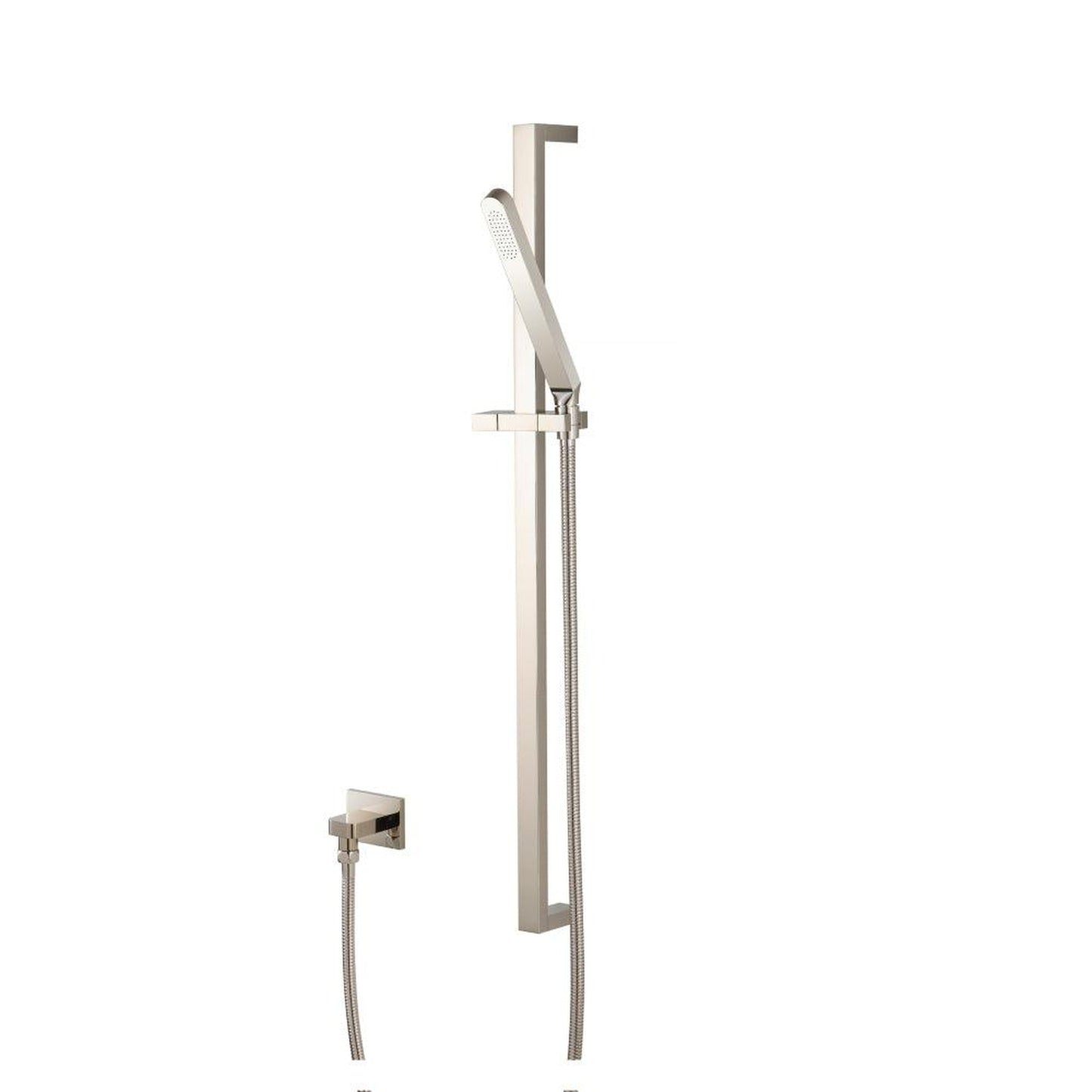 Flusso Faucets Universal Fixtures Hand Shower Set With Slide Bar and Elbow in Polished Nickel (SHS.1018PN)