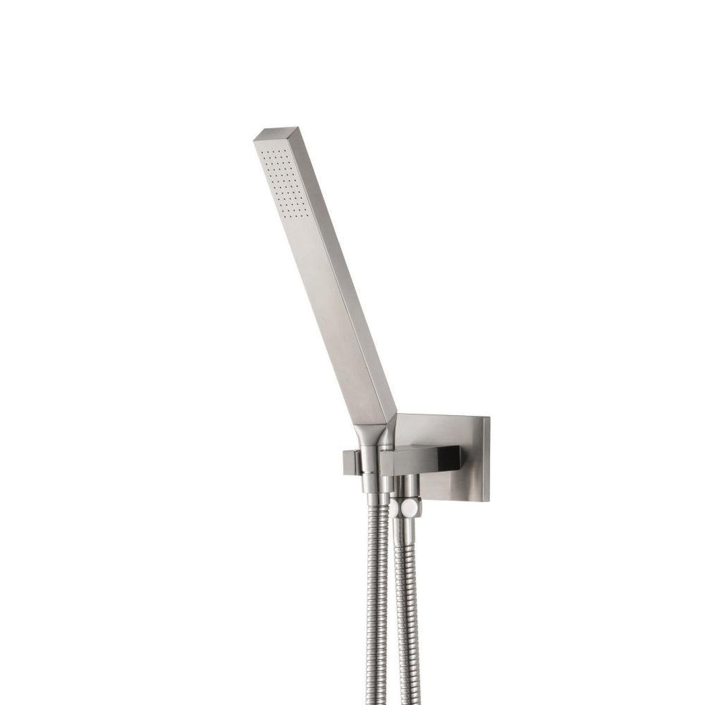 Flusso Faucets Universal Fixtures Hand Shower Set With Wall Elbow, Holder and Hose in Brushed Nickel (HS1003BN)