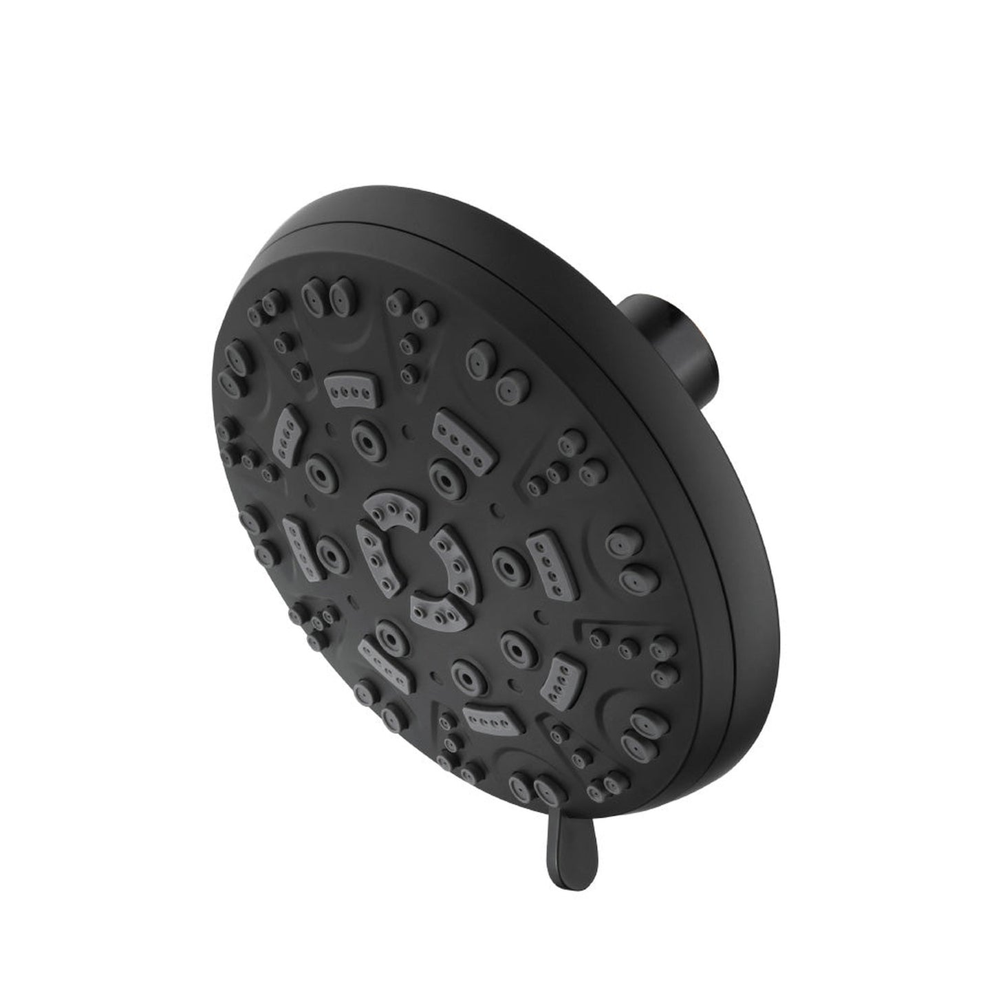 Flusso Faucets Universal Fixtures Matte Black 6-Function ABS Shower Head