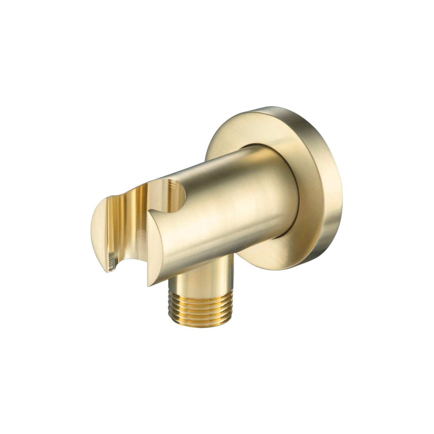 Flusso Faucets Universal Fixtures Wall Elbow With Holder in Satin Brass
