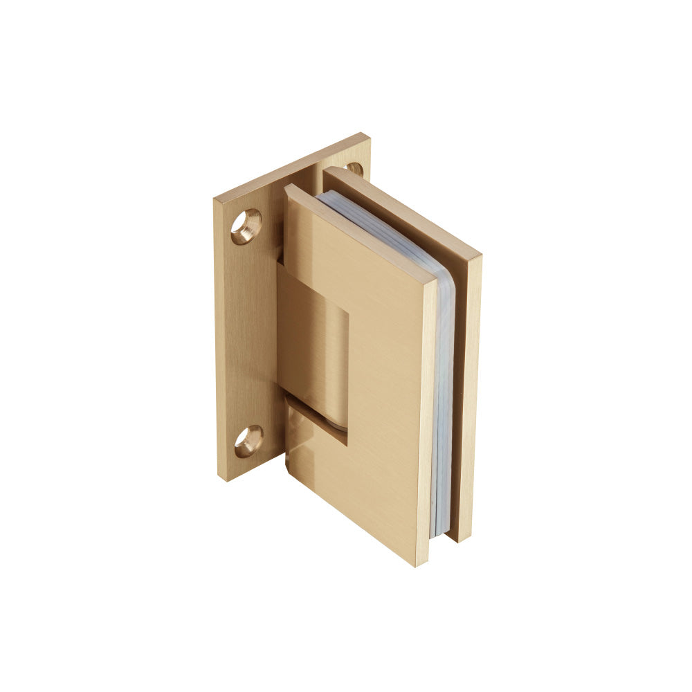 Flusso Faucets Wall To Glass Self Centering Shower Door Hinge in Brushed Bronze Finish