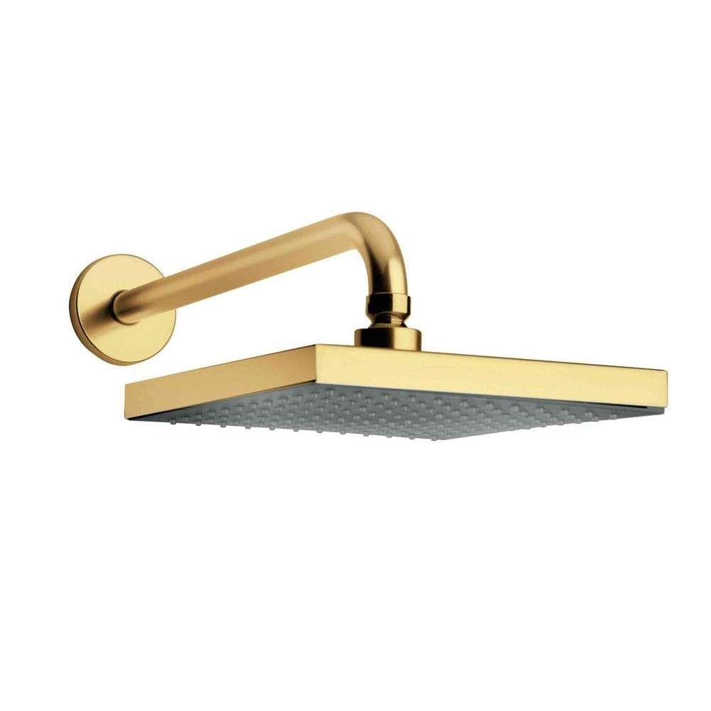 Fontana 12" Solid Brass Square Polished Gold Rainfall Wall Mount Showe ...