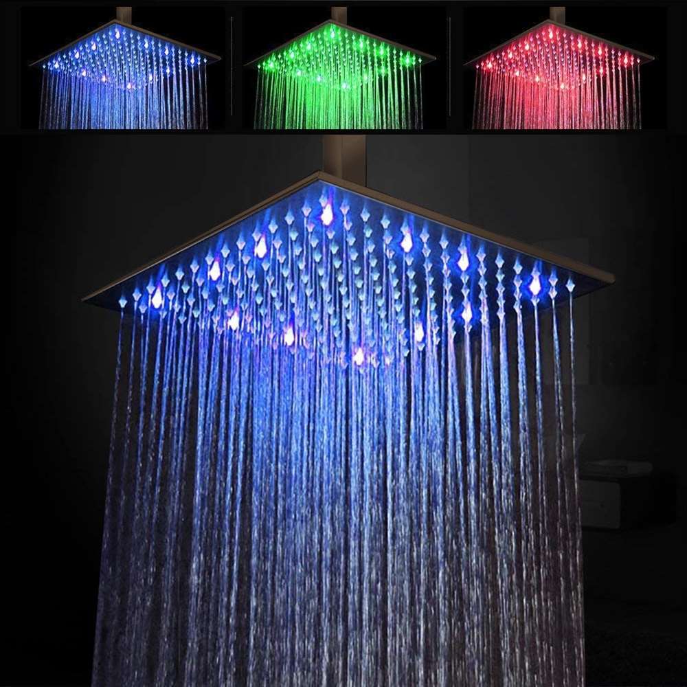 Fontana 16" Color Changing LED Oil Rubbed Bronze Rain Shower Head