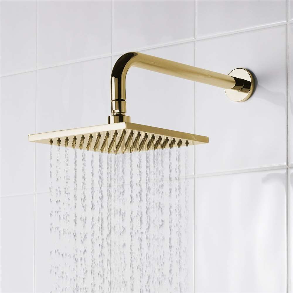 Fontana 8" 2.0 GPM Square Brushed Gold Rainfall Shower Head