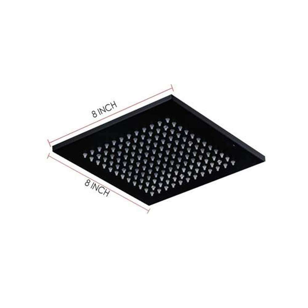 Fontana 8" Square LED Matte Black Solid Brass Rain Shower Head