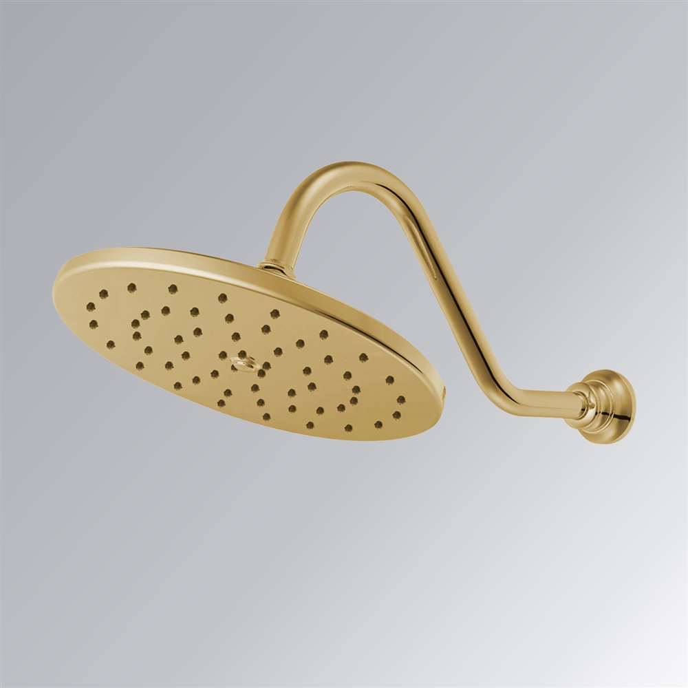 Fontana 8" Wall Mount Stainless Steel Light Brushed Gold Rain Shower Head