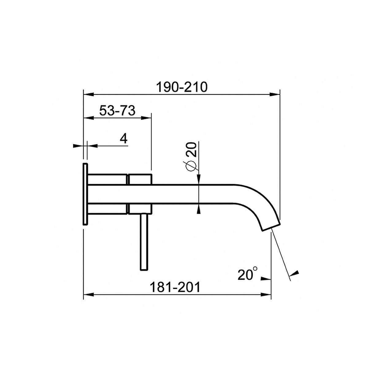 Fontana Ales Wall Mounted Matte Black Touchless Faucet