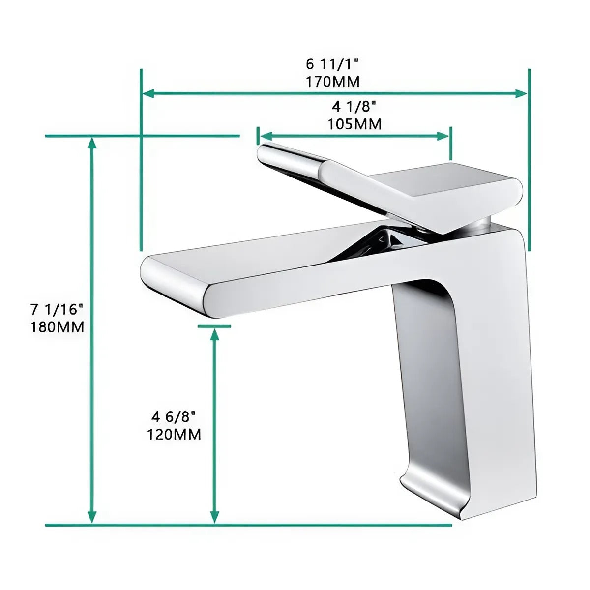 Fontana Andujar 1.2 GPM Single Handle Deck Mounted Waterfall Chrome Basin Faucet