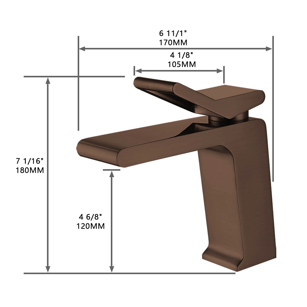 Fontana Andujar 1.2 GPM Single Handle Deck Mounted Waterfall Oil Rubbed Bronze Basin Faucet
