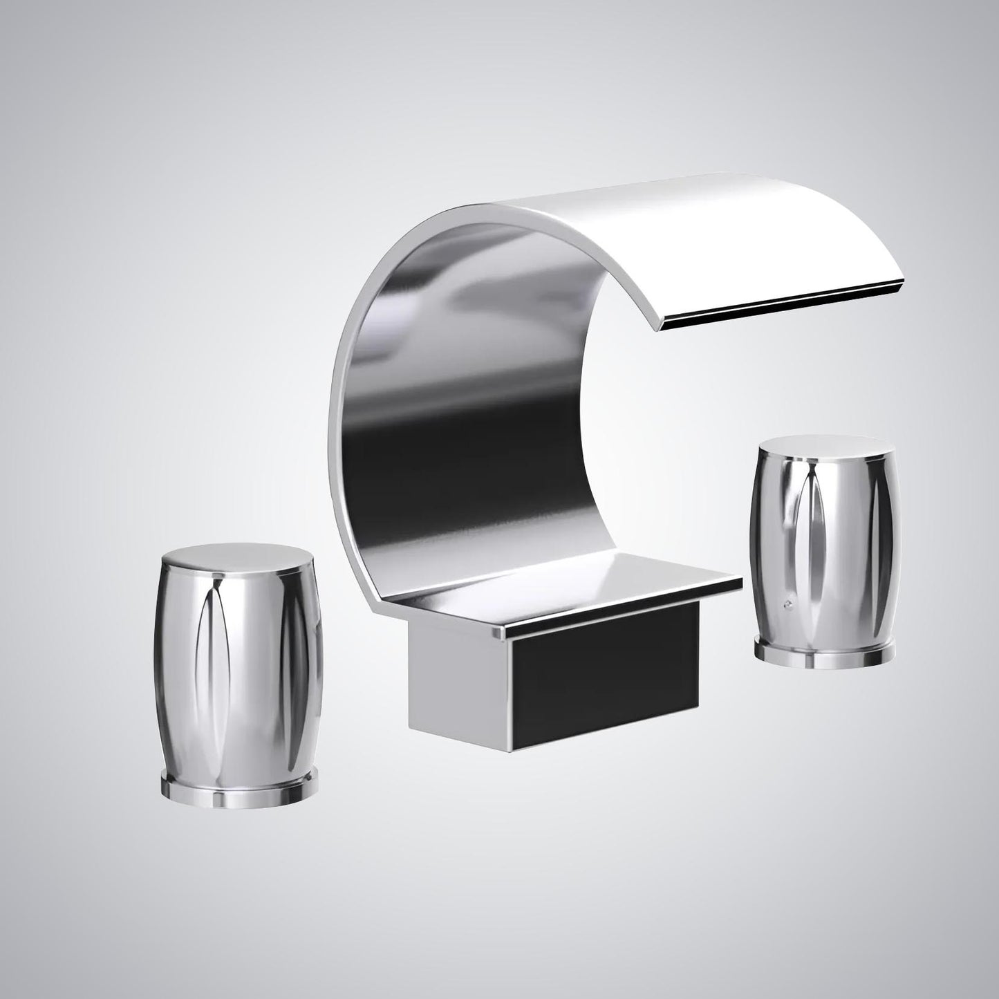 Fontana Bione 1.2 GPM Premium Thermostatic Deck Mounted Chrome Waterfall Faucet