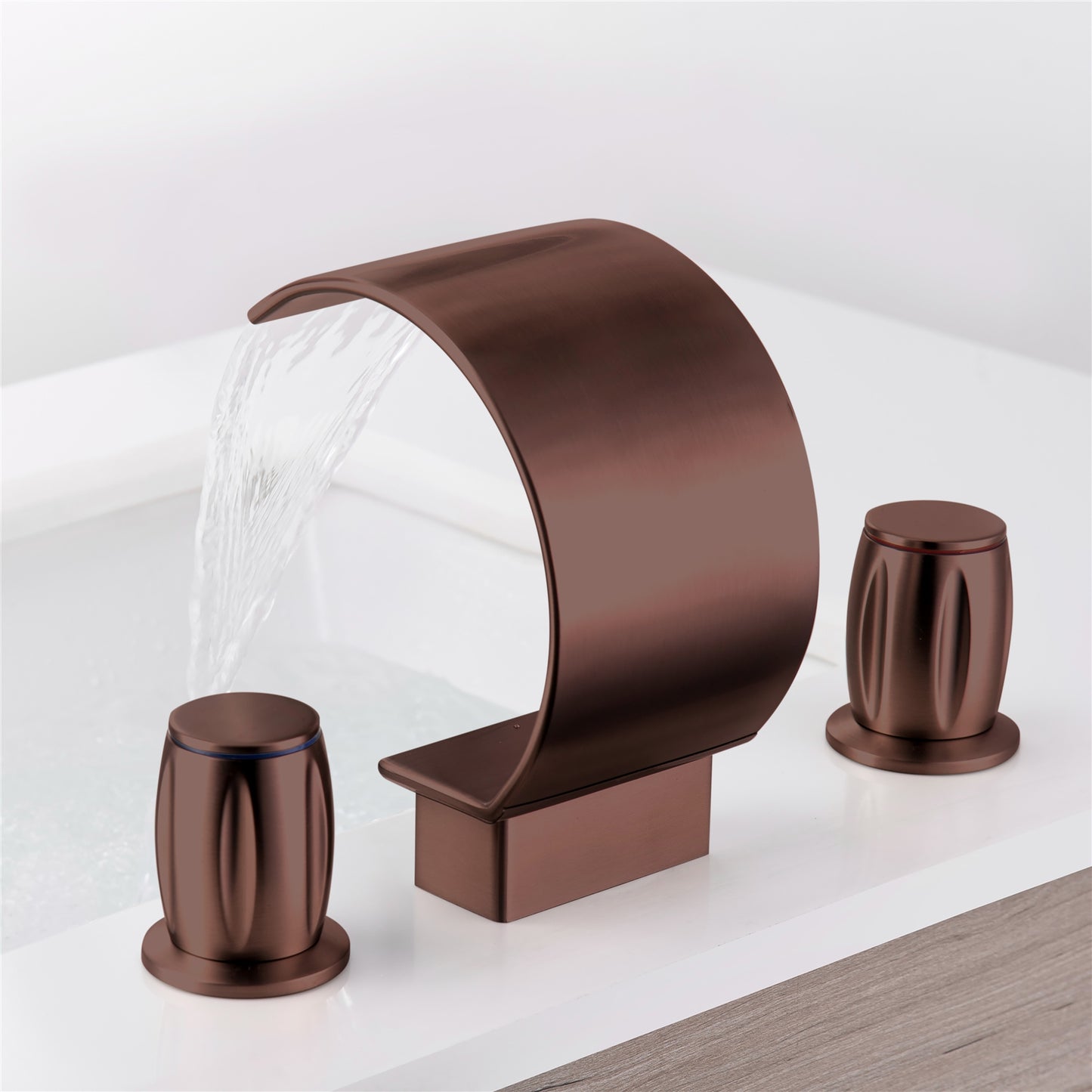 Fontana Bione 1.2 GPM Premium Thermostatic Deck Mounted Oil Rubbed Bronze Waterfall Faucet