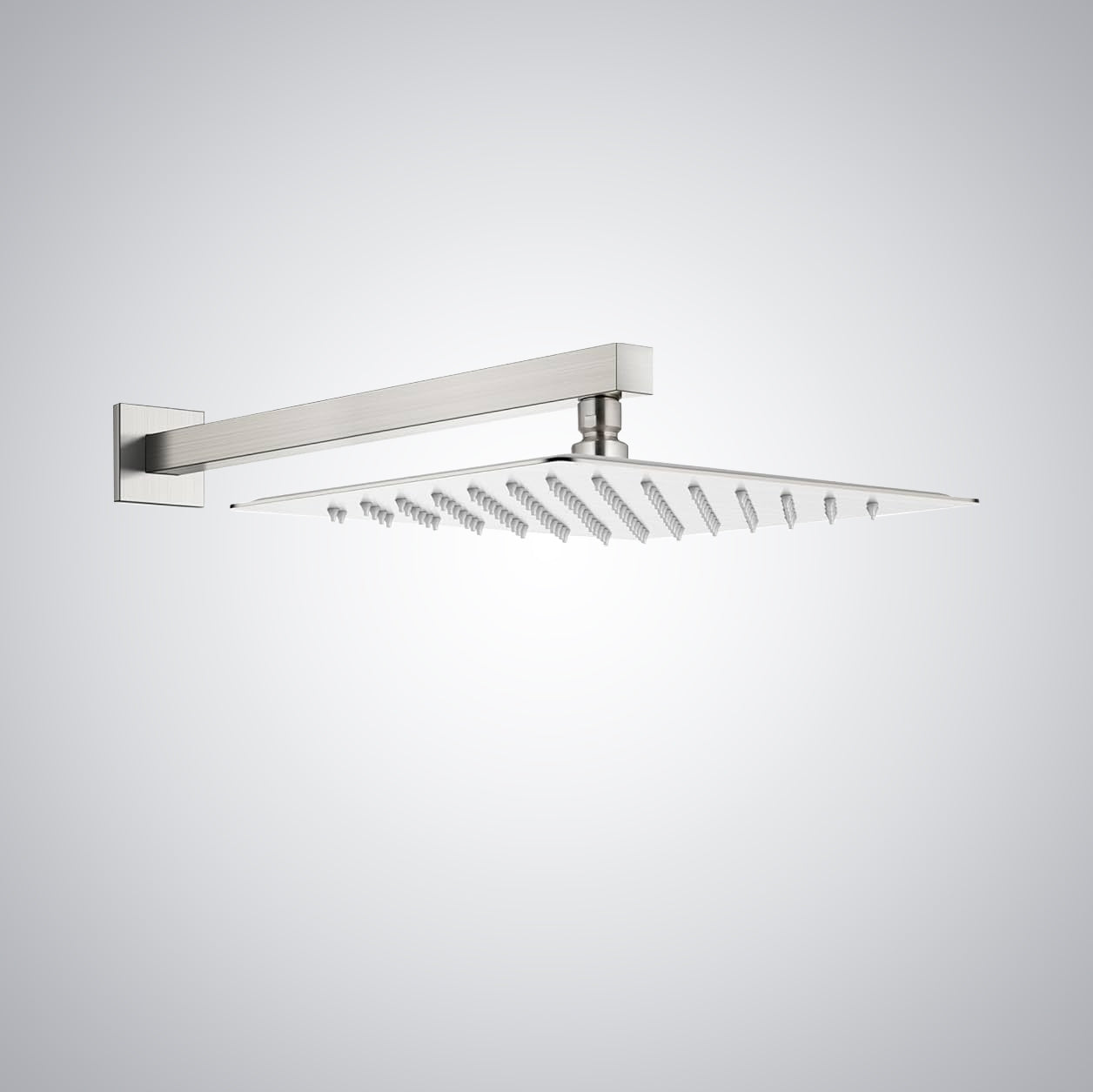 Fontana Borgo 16" Square Wall Mounted Brushed Nickel Rainfall Shower Head