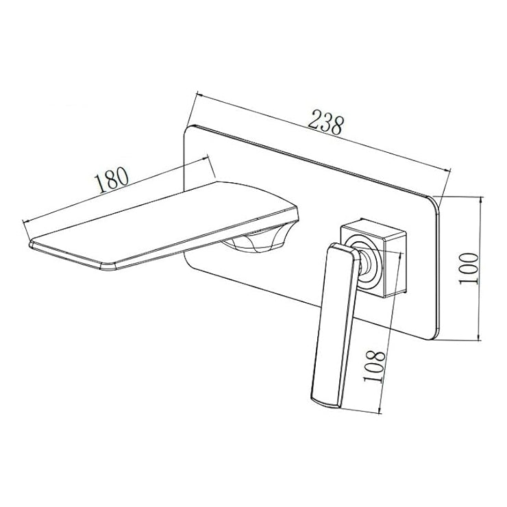 Fontana Cheste Single Handle Wall Mounted Matte Black Faucet