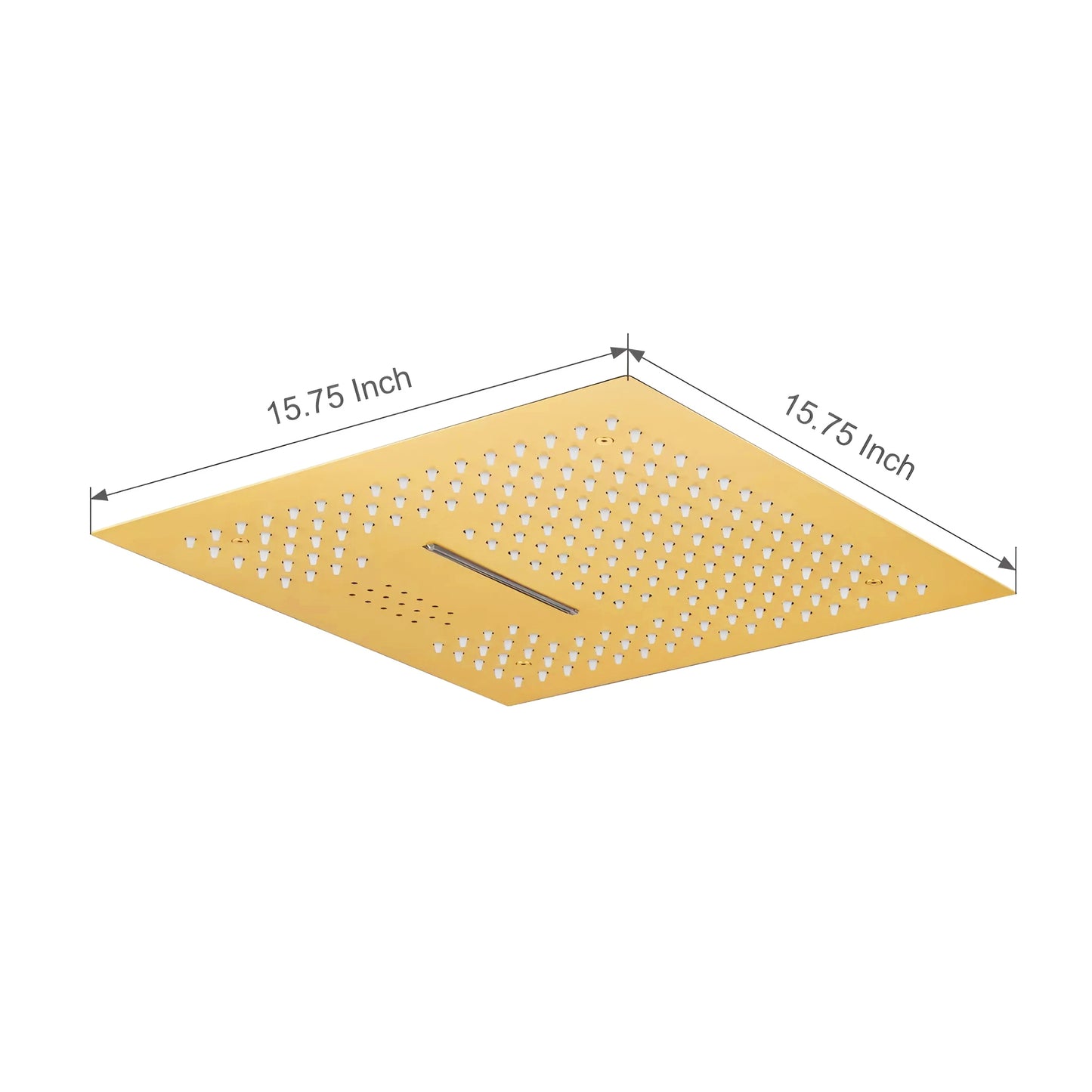 Fontana Cuenca 2.5 GPM Multifunctional LED Music Gold Ceiling Mounted Shower Head