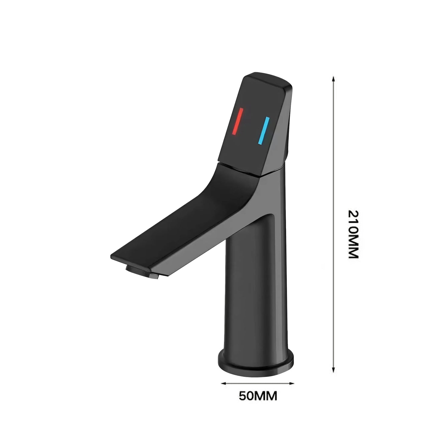 Fontana Digne-Les-Bains Single Handle Stainless Steel Deck Mounted Black Basin Faucet