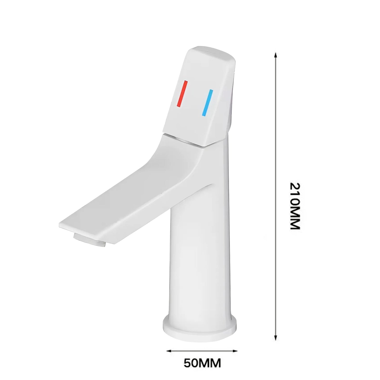 Fontana Digne-Les-Bains Single Handle Stainless Steel Deck Mounted White Basin Faucet