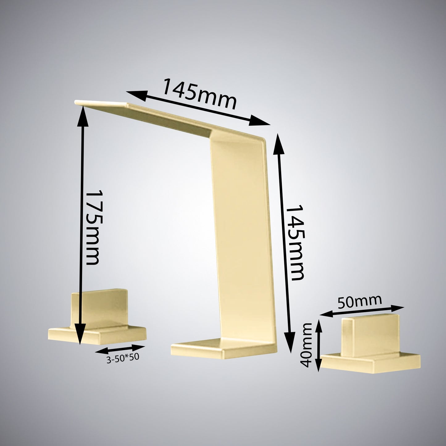 Fontana Duronia Deck Mounted Dual Handle Brushed Gold Sink Faucet