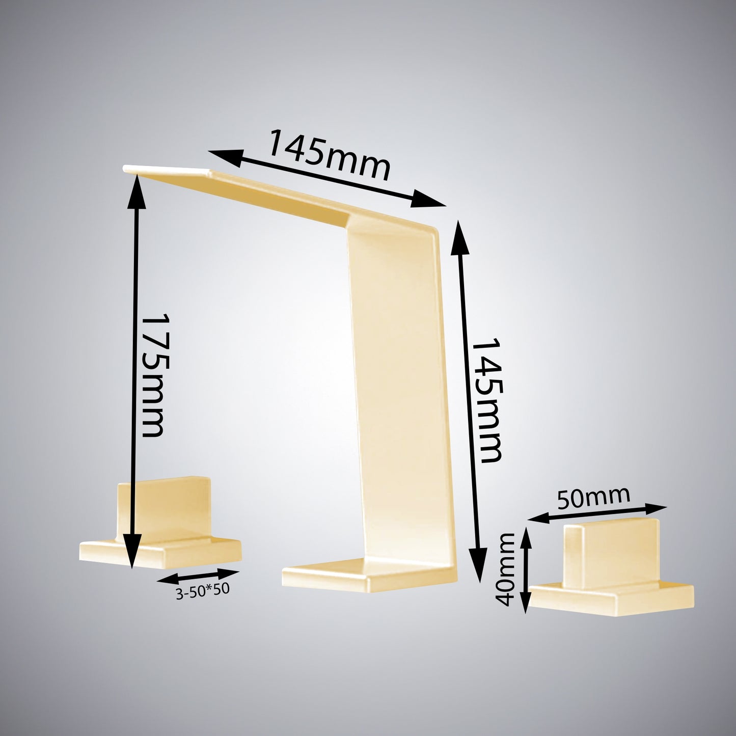 Fontana Duronia Deck Mounted Dual Handle Champagne Sink Faucet