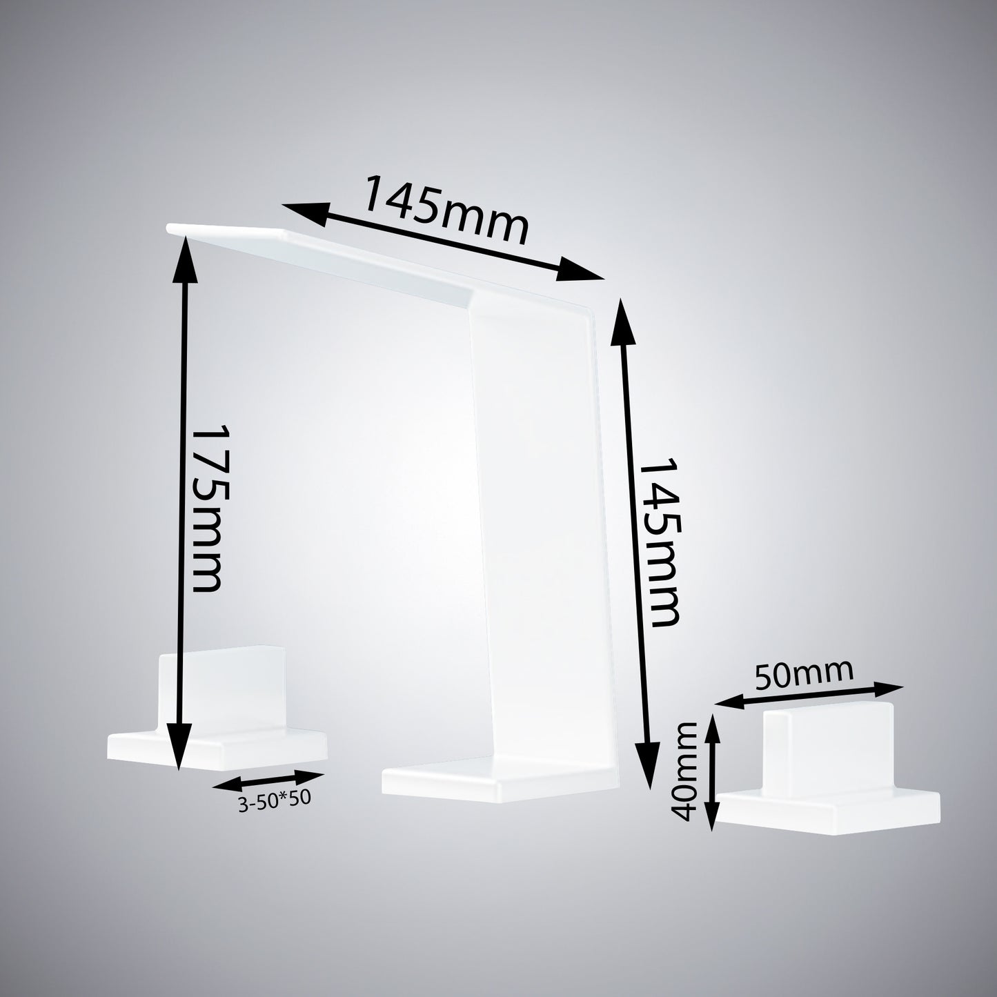 Fontana Duronia Deck Mounted Dual Handle Matte White Sink Faucet