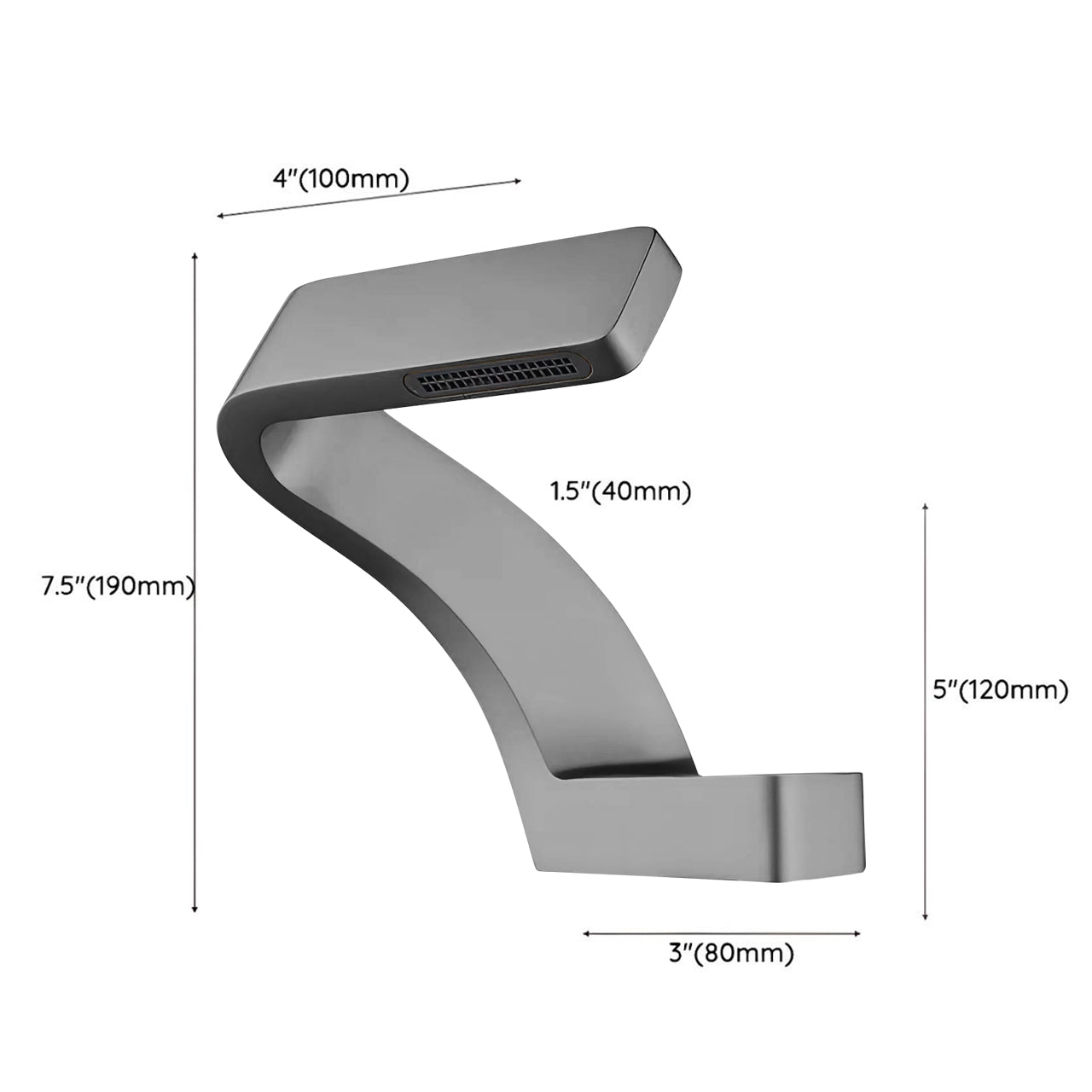 Fontana Epernay Unique Waterfall Single Hole Touchless Light Silver Faucet