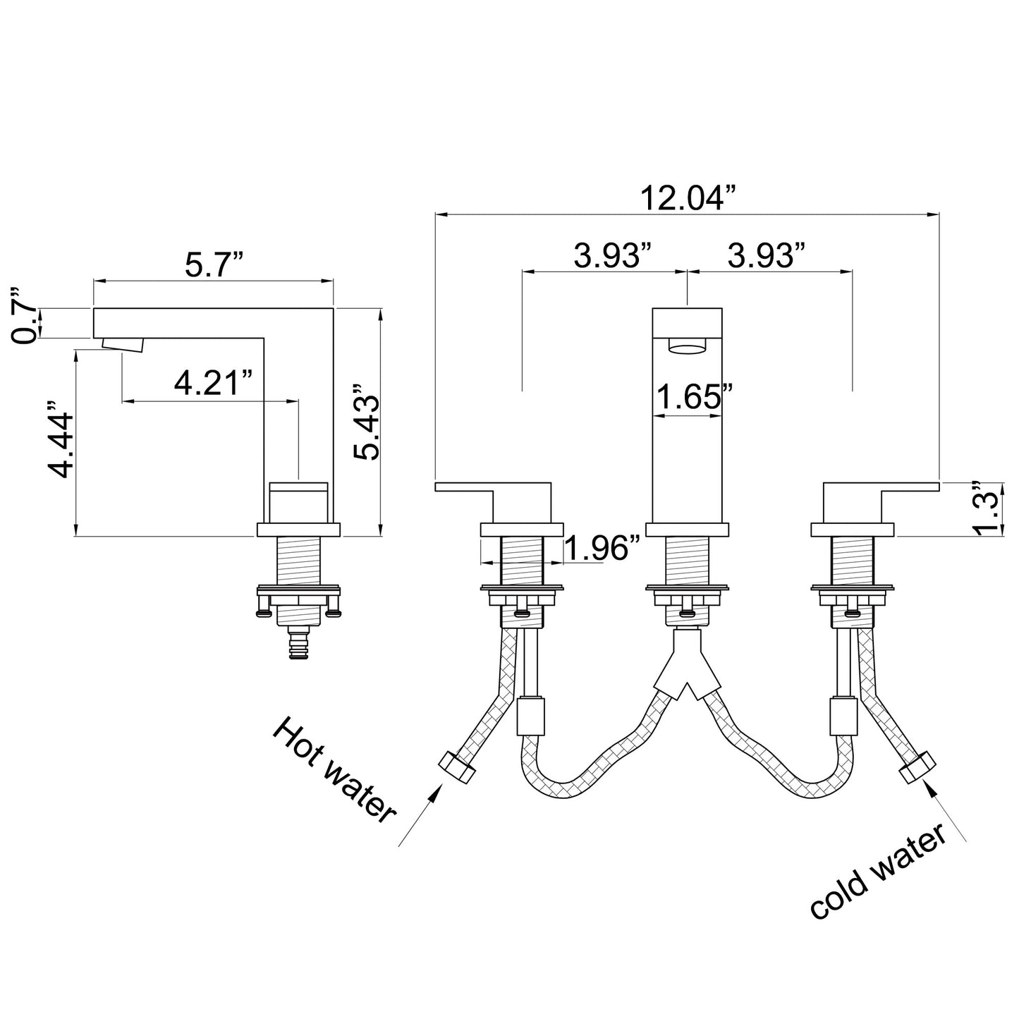 Fontana Epinay 2.1 GPM Double Lever Handle Deck Mounted Matte Black Faucet