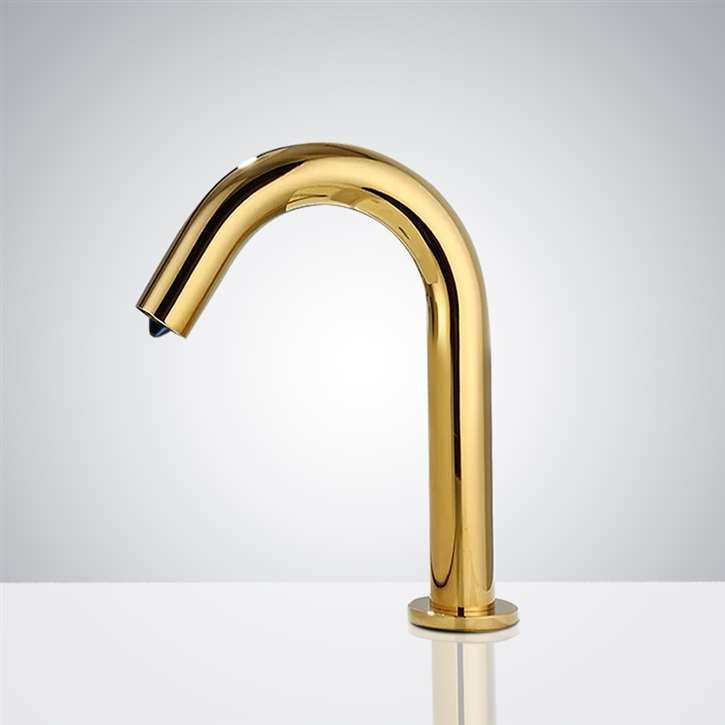 Fontana Gold Slim Design Faucet and Automatic Deck Mount Soap Dispenser